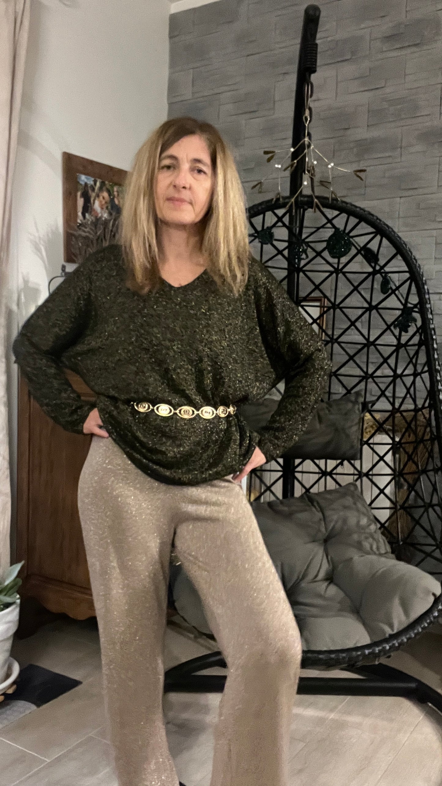 TUNIQUE PAILLETTES NOIR/DORE