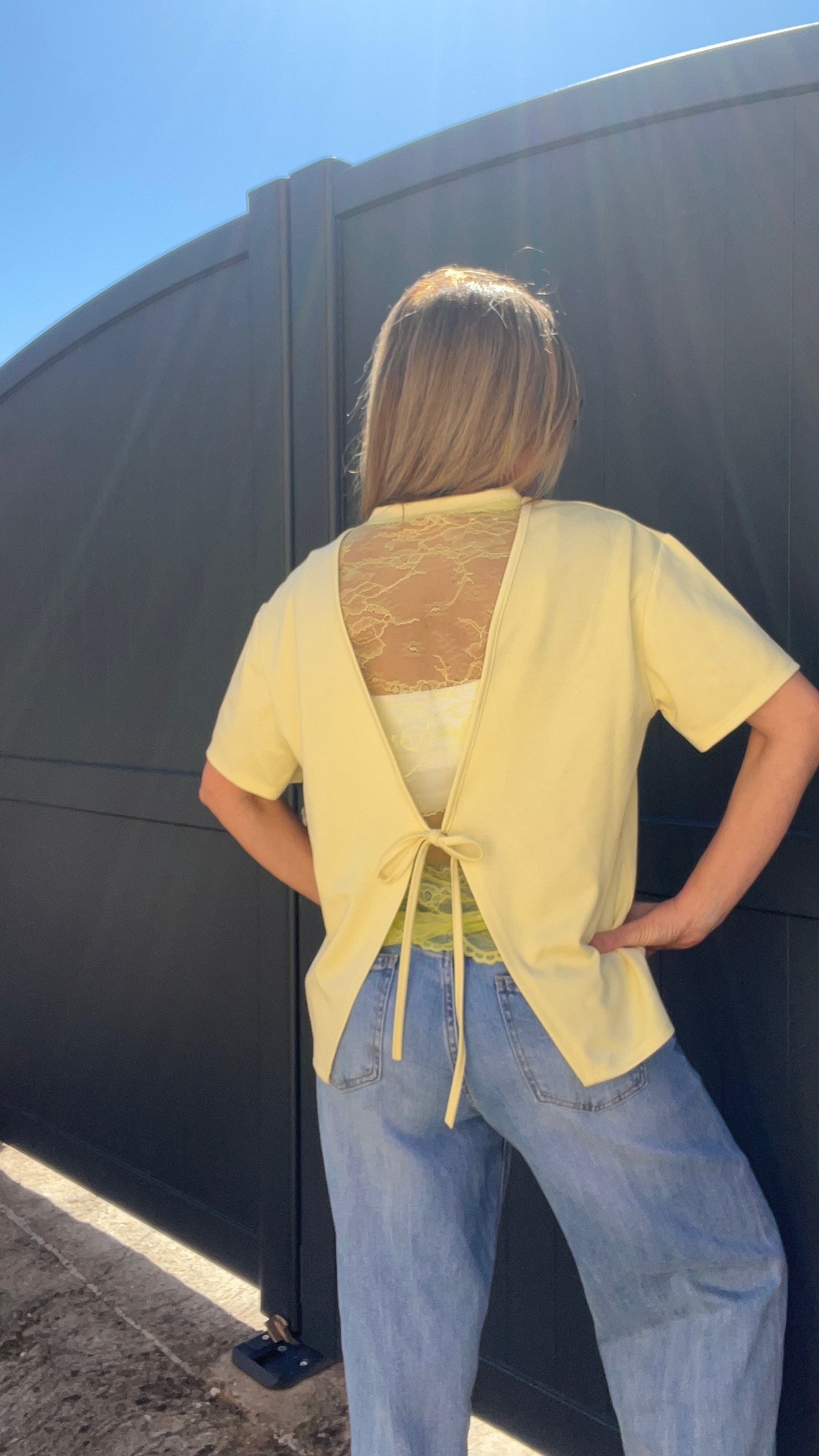 TEE-SHIRT JAUNE DENTELLE MATHILDE