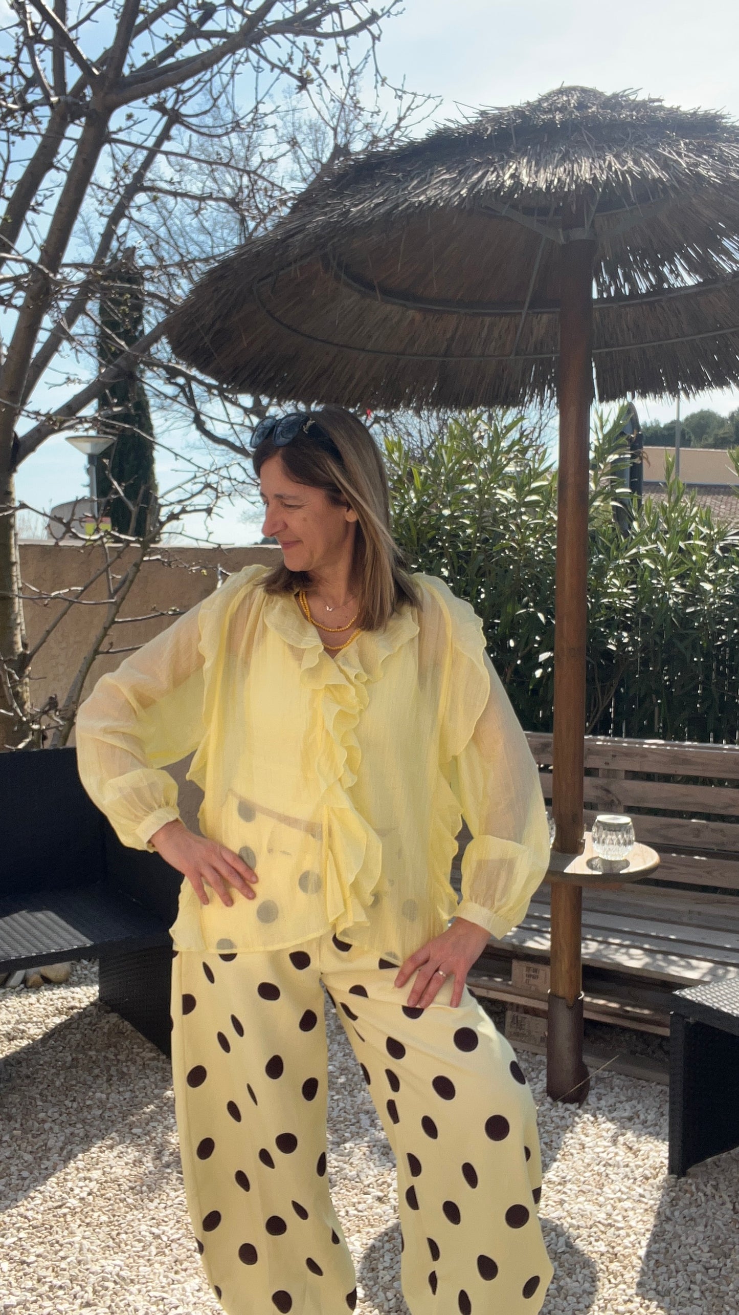 CHEMISIER JAUNE A FROUFROU