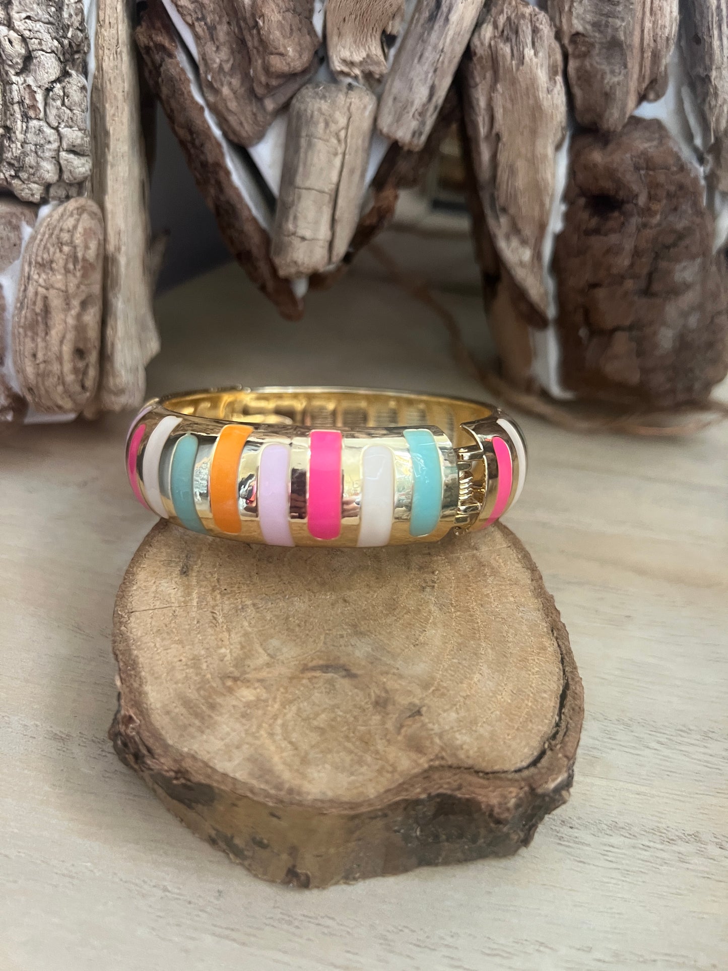 Jonc multicolore "acier inoxydable"