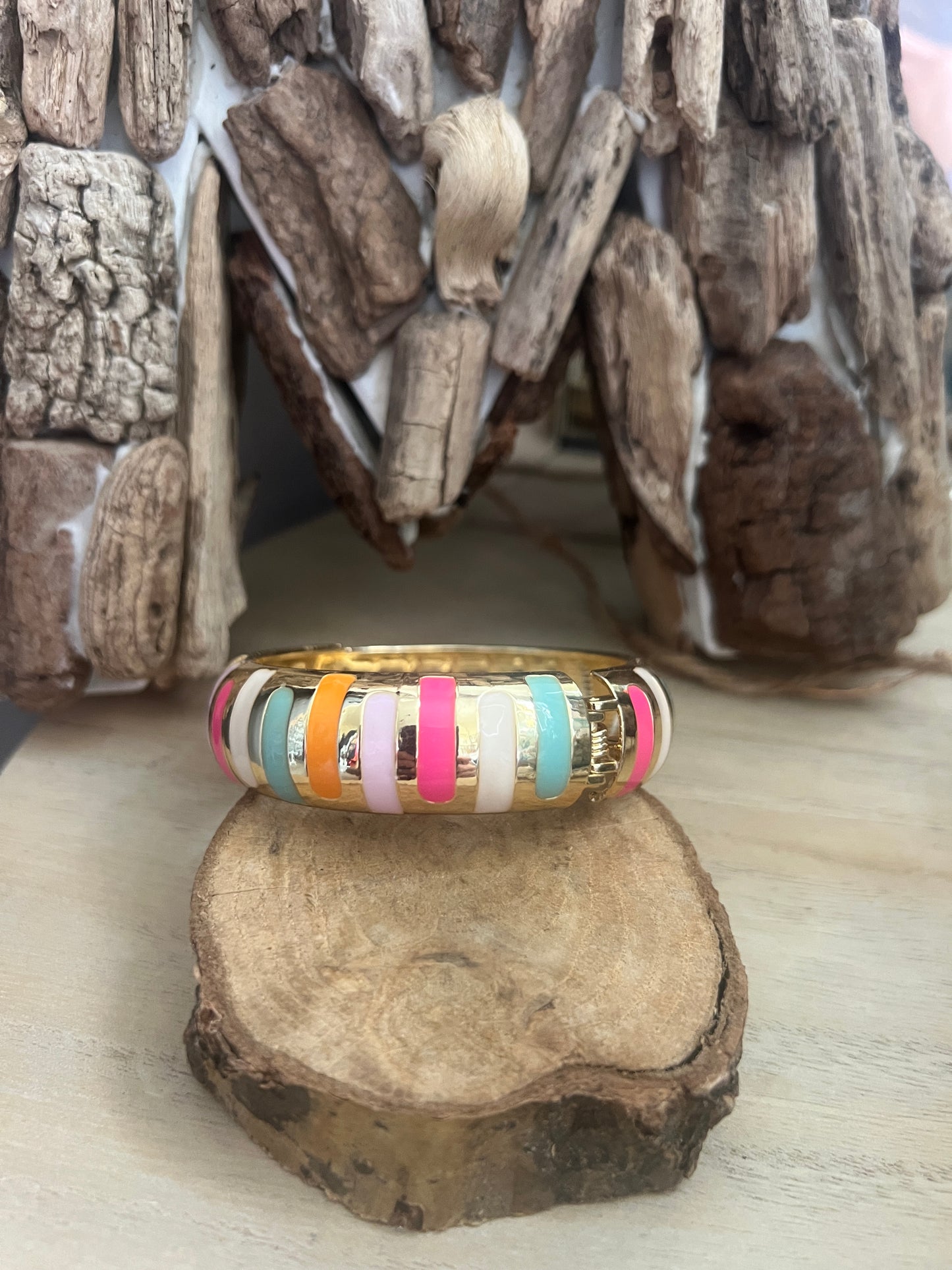 Jonc multicolore "acier inoxydable"