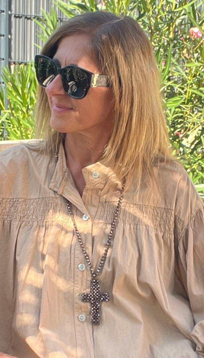 COLLIER CHOCOLAT CROIX