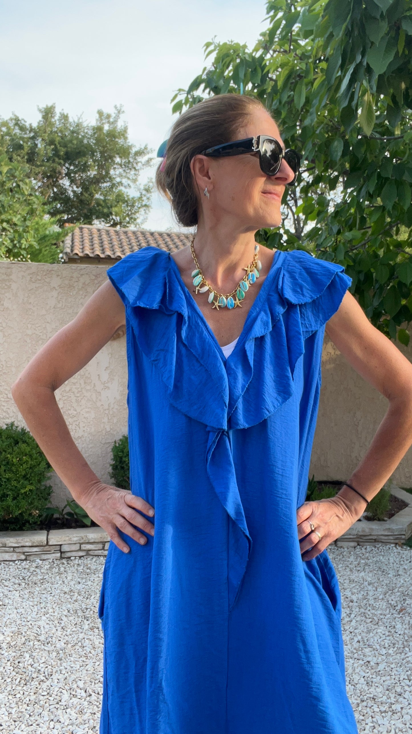 Robe bleu "MYKONOS"