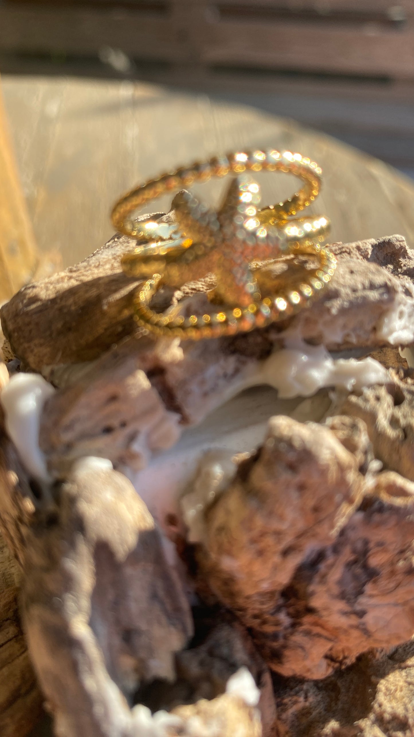 Bague doré "étoile de mer"