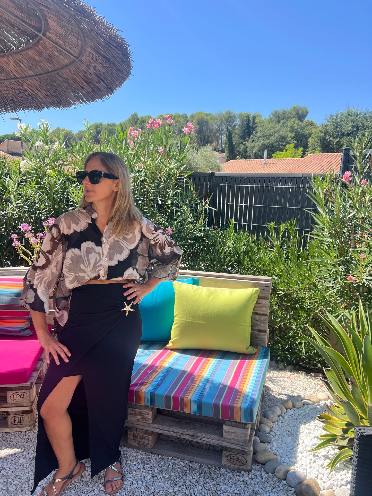 JUPE LONGUE NOIRE "ETOILE "