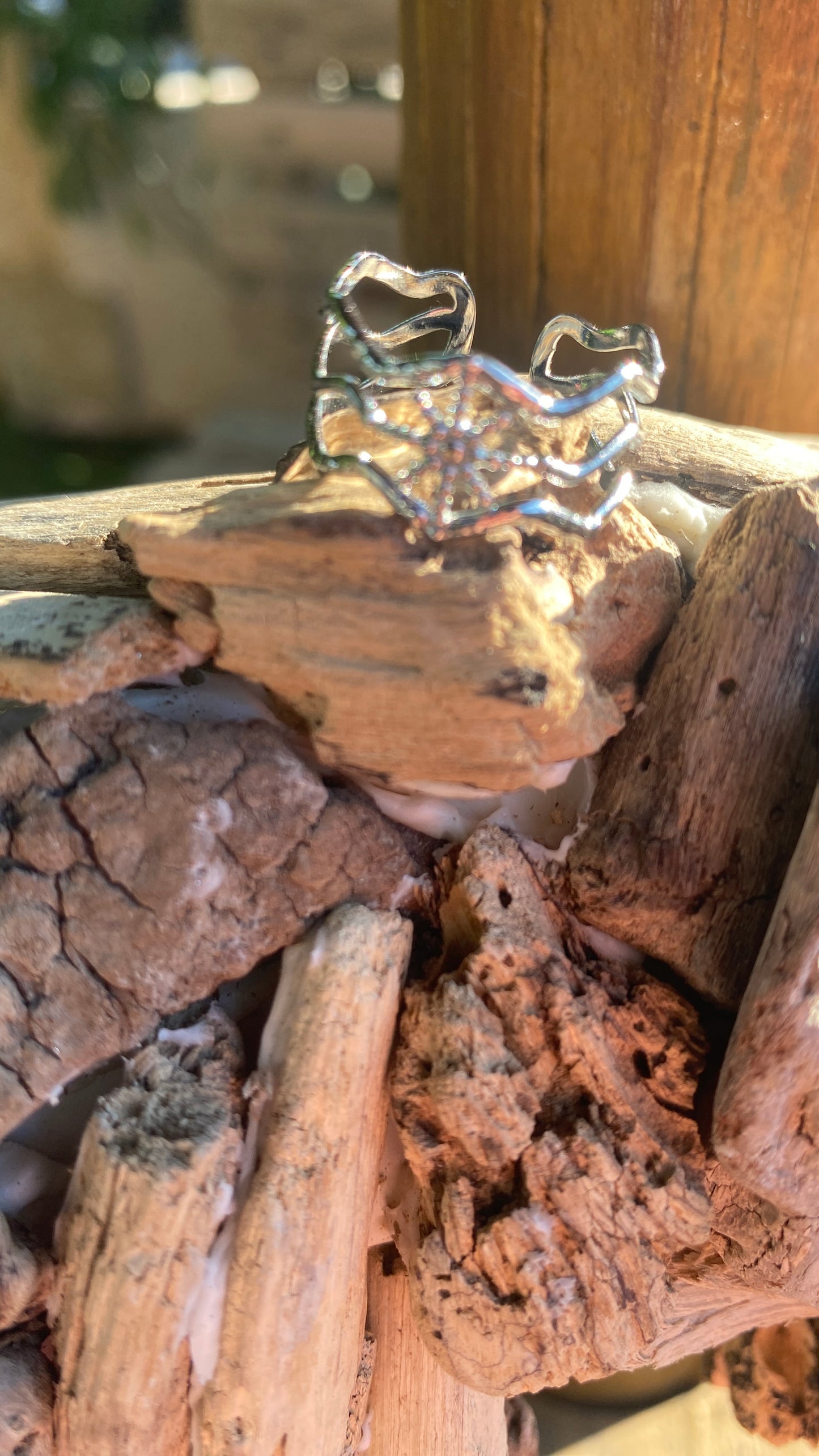 Bague argentée "Météorite"