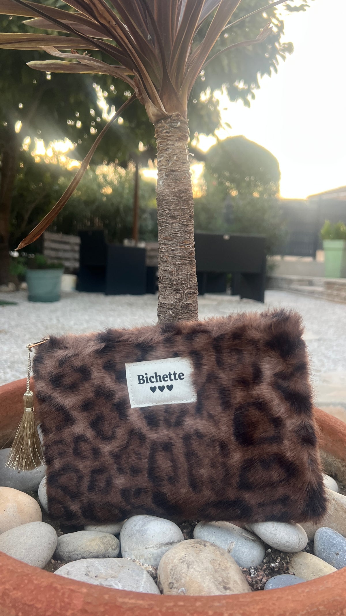 TROUSSE LEOPARD FOURRURE CHOCOLAT/NOIR "BICHETTE"