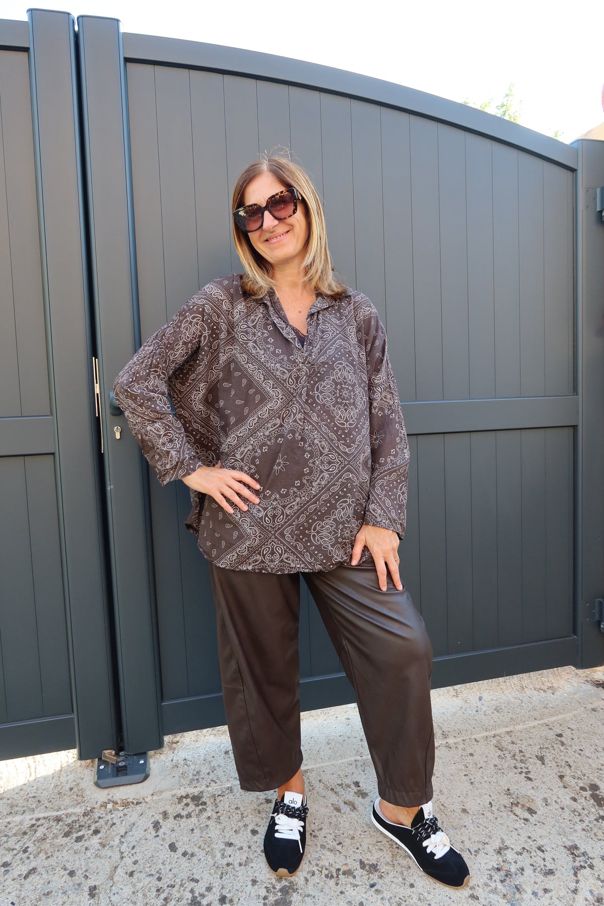 PANTALON SIMILICUIR CHOCOLAT BALLOON
