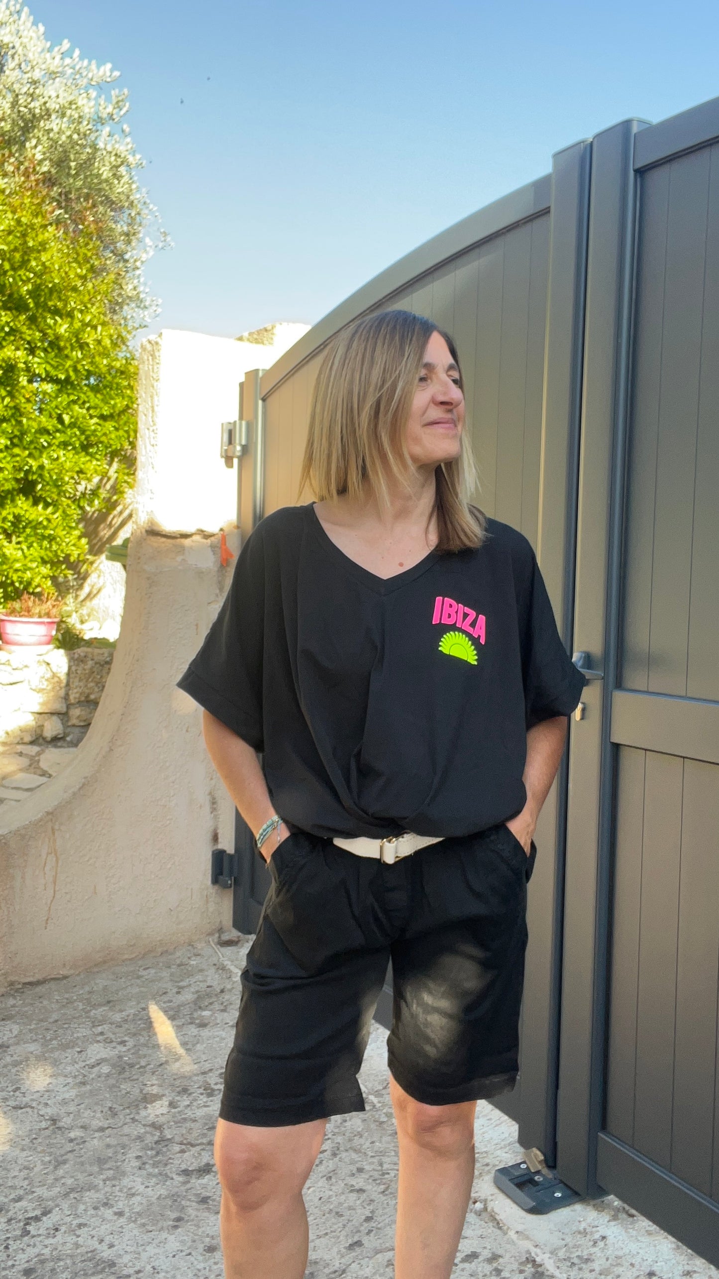 TEE SHIRT NOIR IBIZA "GRANDE TAILLE"