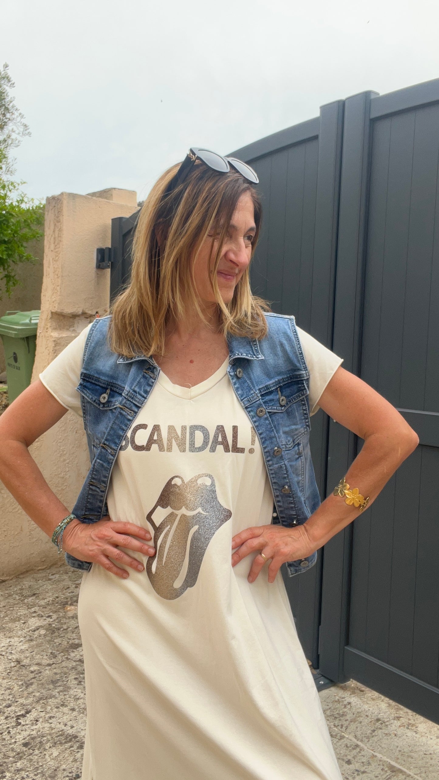 VESTE BLEU EN JEANS SANS MANCHES