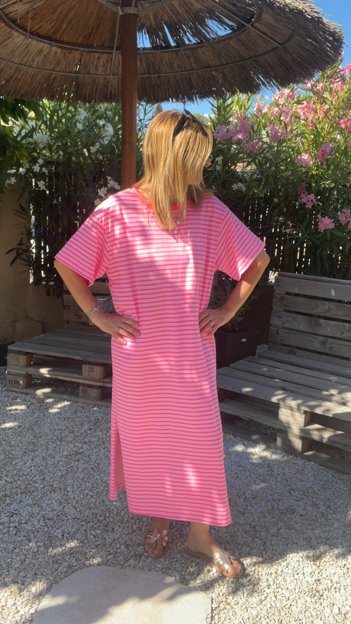 ROBE TEE SHIRT RAYEE ROSE FLUO