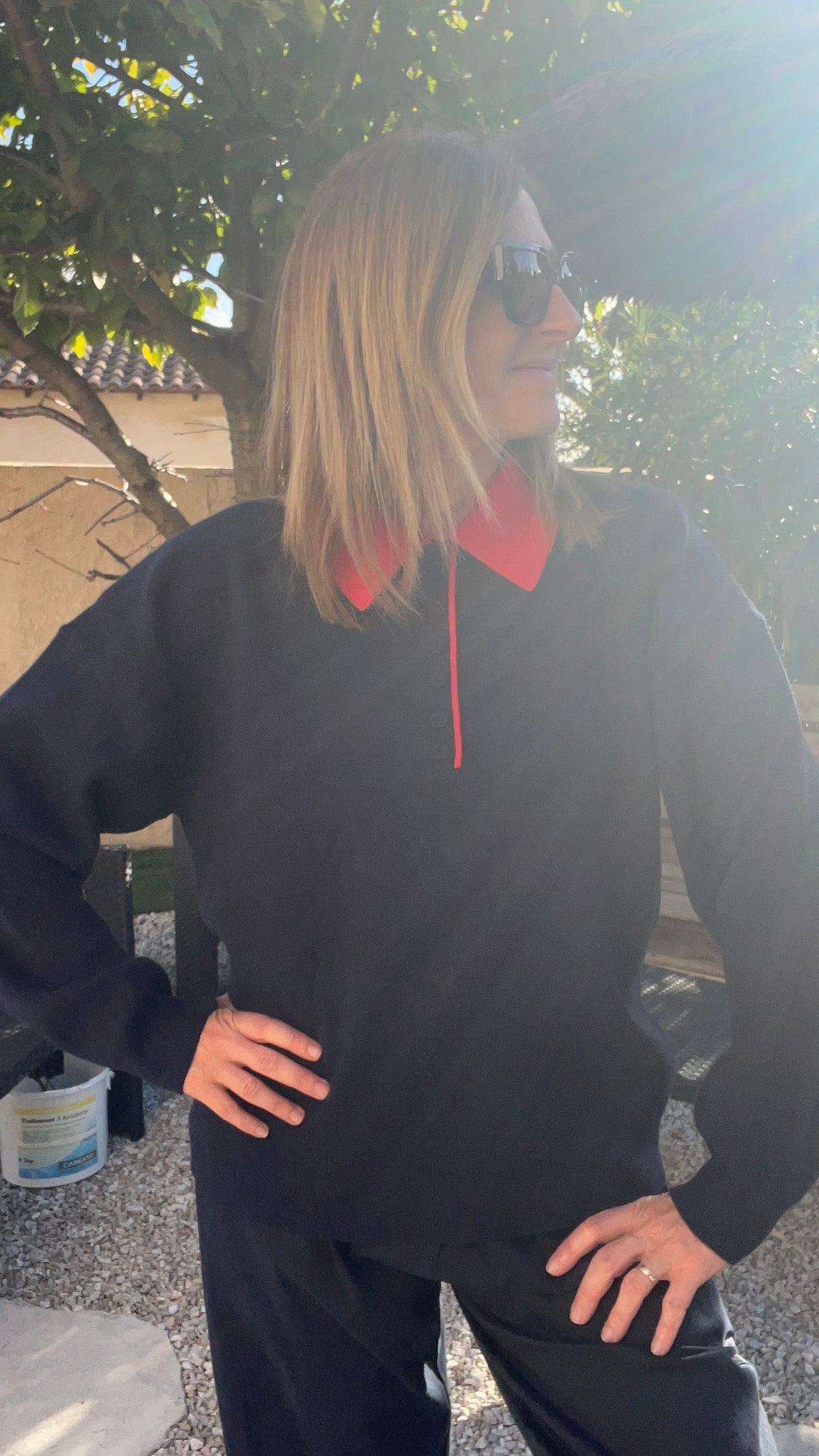 PULL BLEU MARINE/ROUGE COL POLO