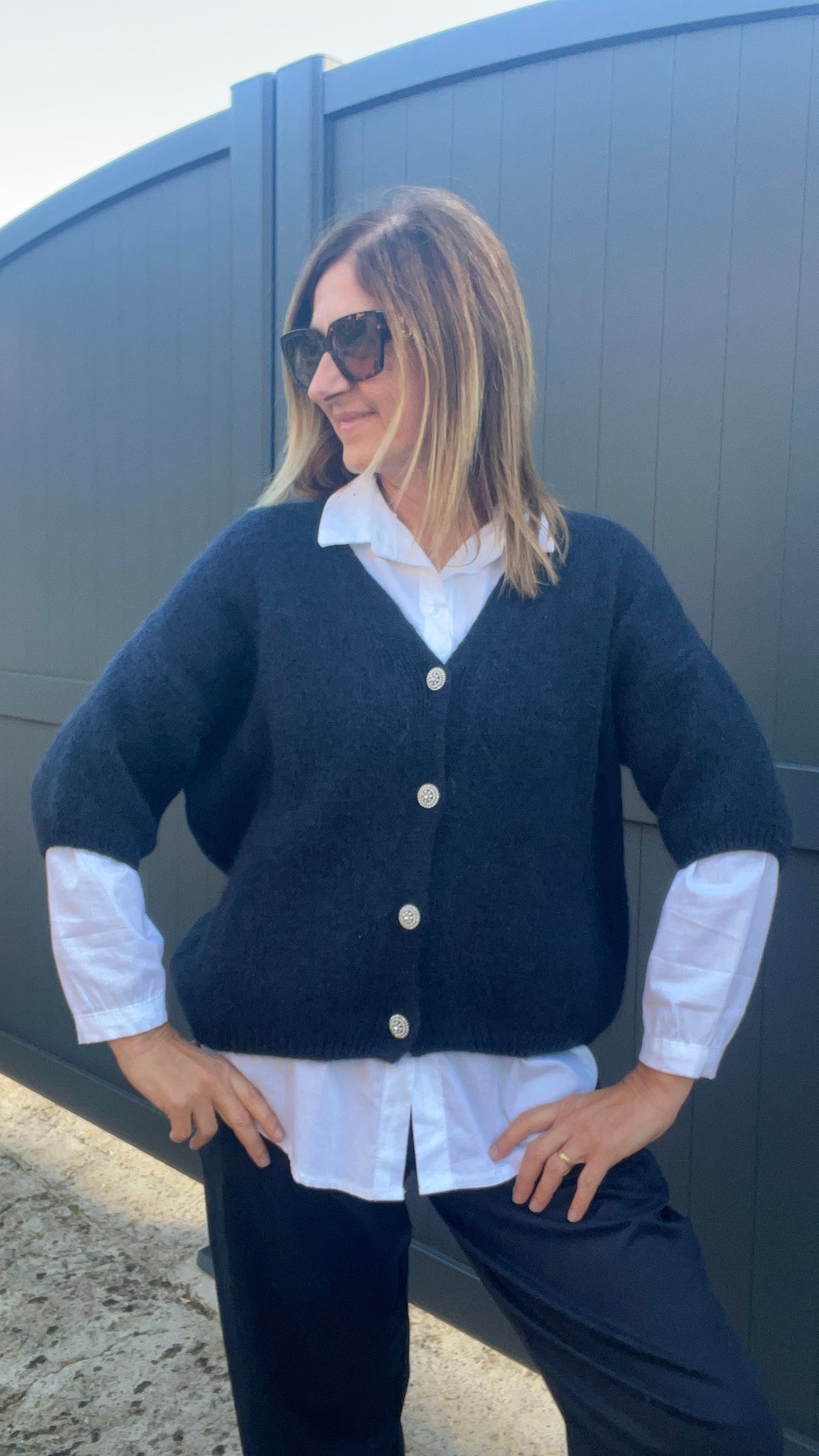 GILET MANCHES COURTES BLEU MARINE