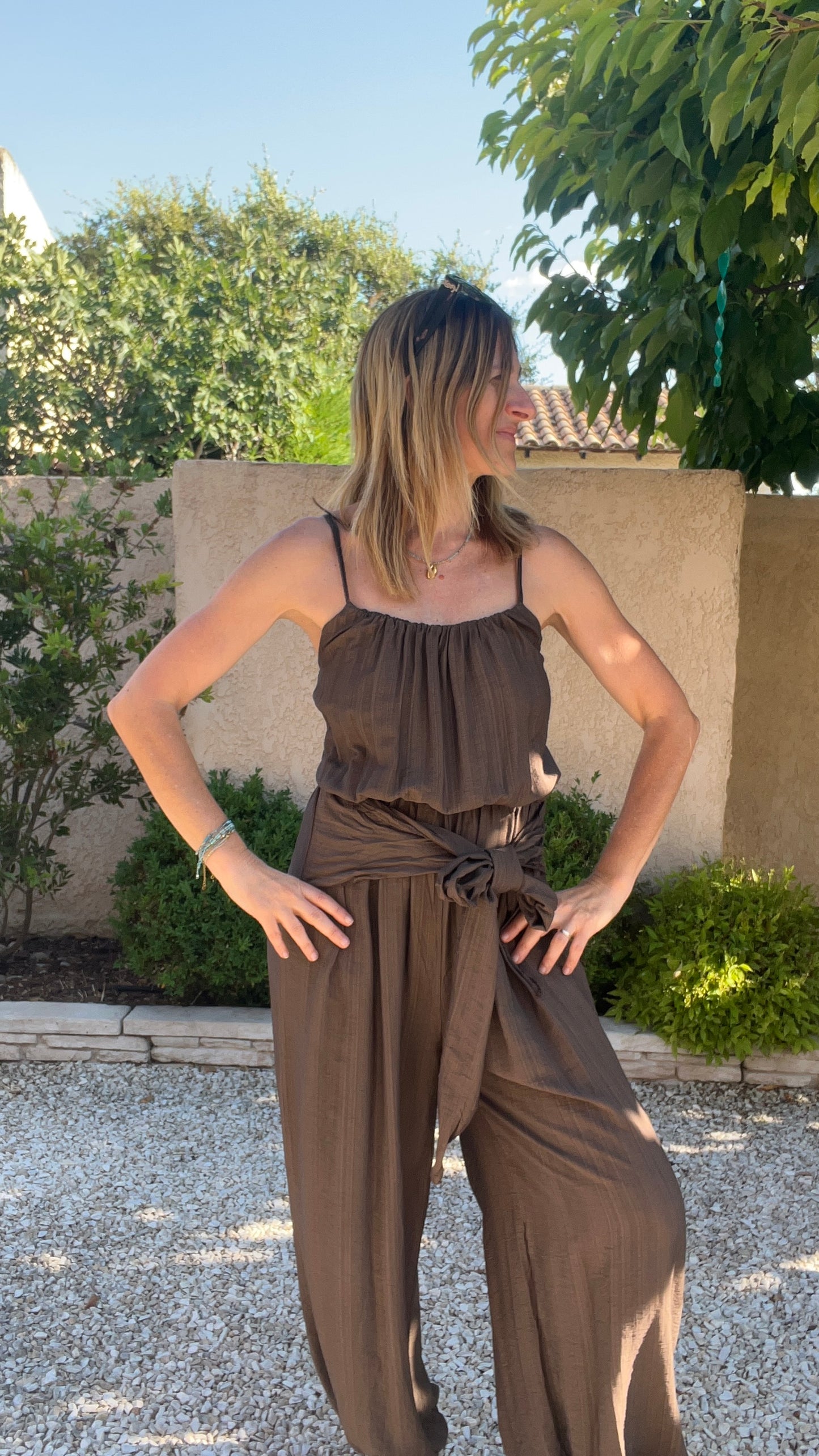 COMBINAISON PANTALON CHOCOLAT "ALADIN"