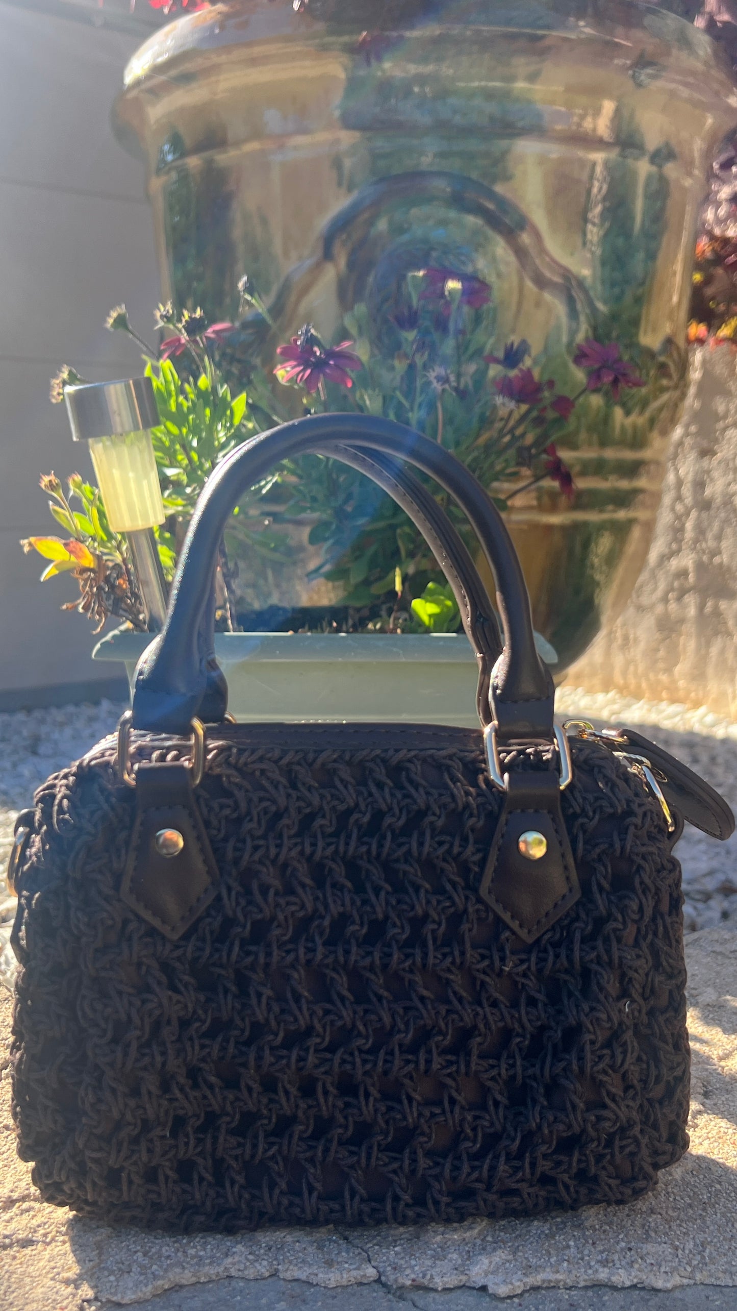 MINI SAC POLOCHON AU CROCHET CHOCOLAT