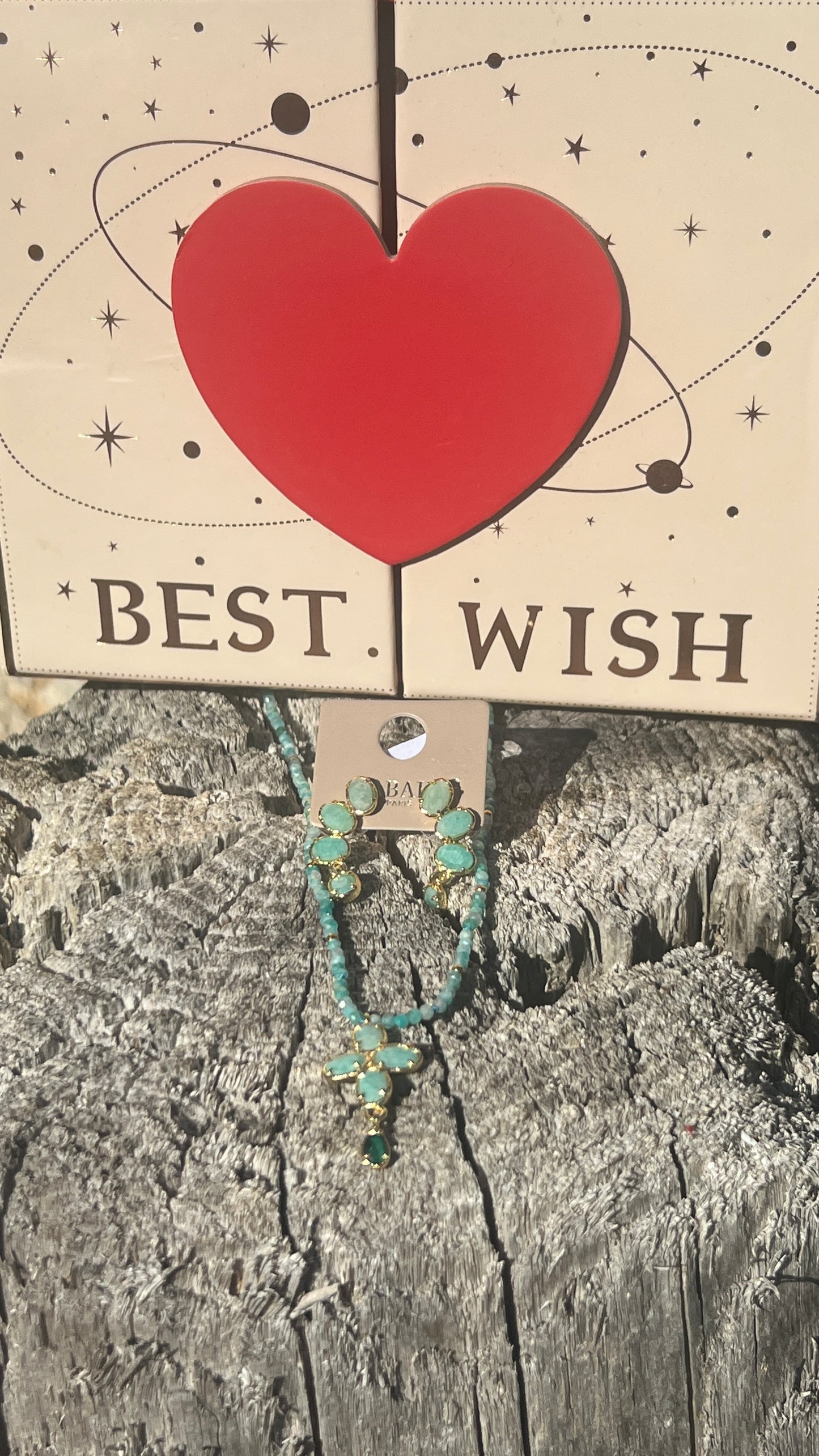 COLLIER BLEU TURQUOISE & PIERRE PRECIEUSE TURQUOISE "HABAHA"