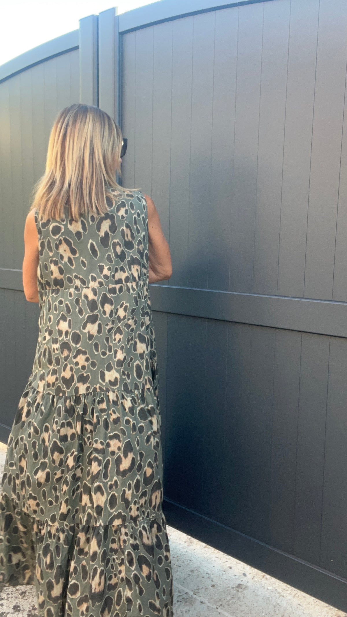 ROBE LONGUE LEOPARD KAKI/NOIRE/CAMEL