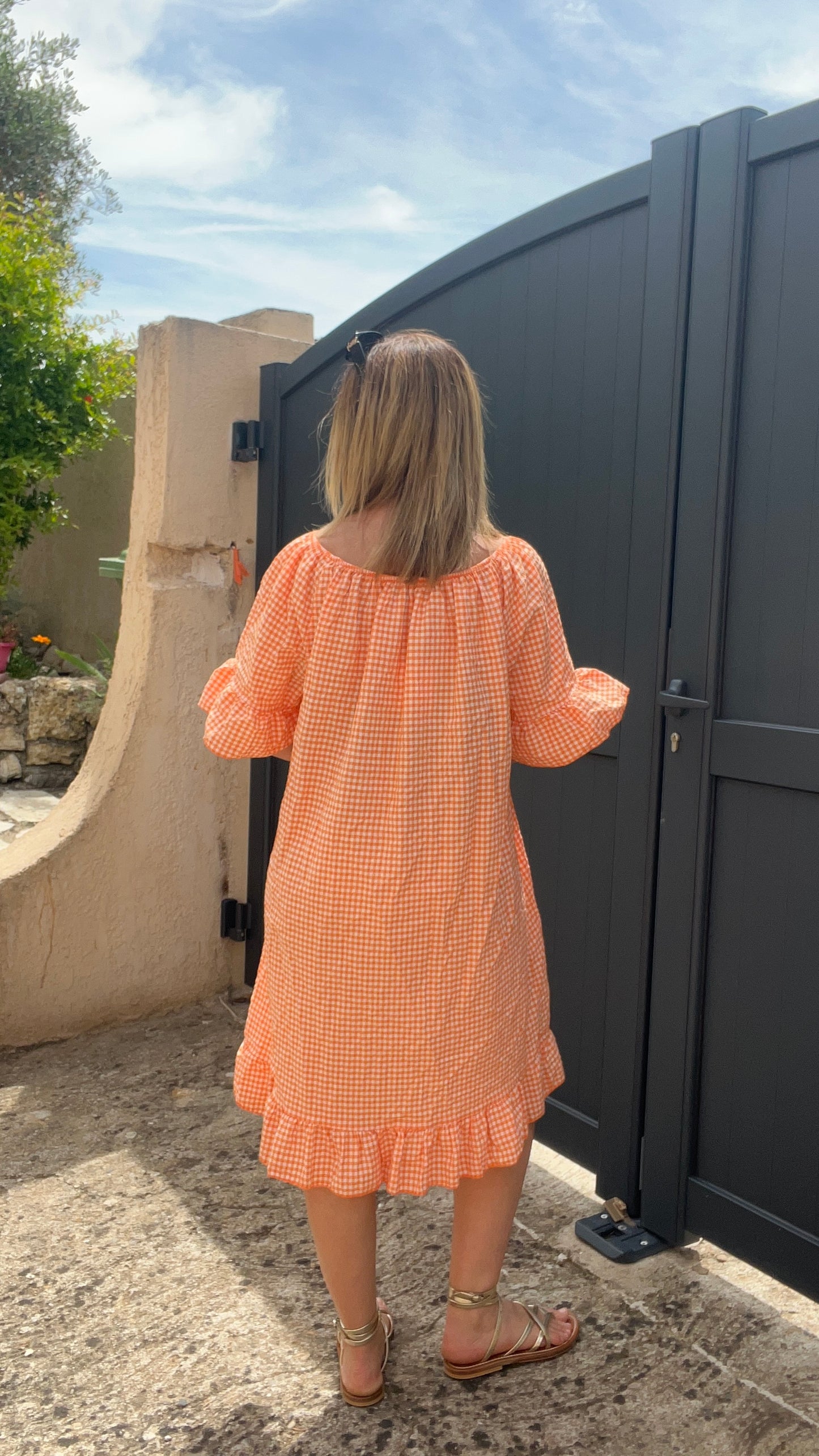 ROBE VICHY ORANGE