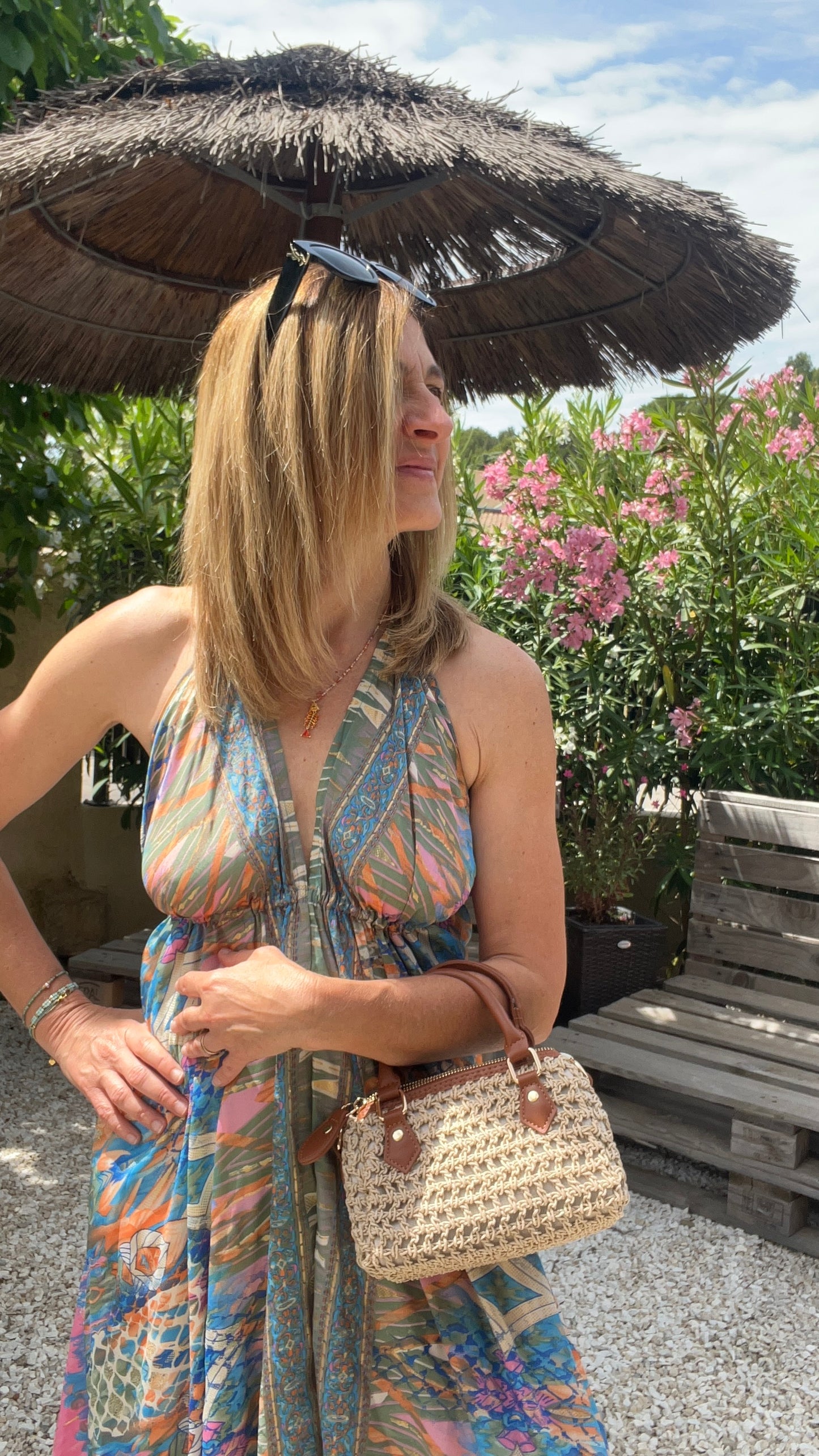 ROBE DOS NU BLEU/ROSE/KAKI/ORANGE