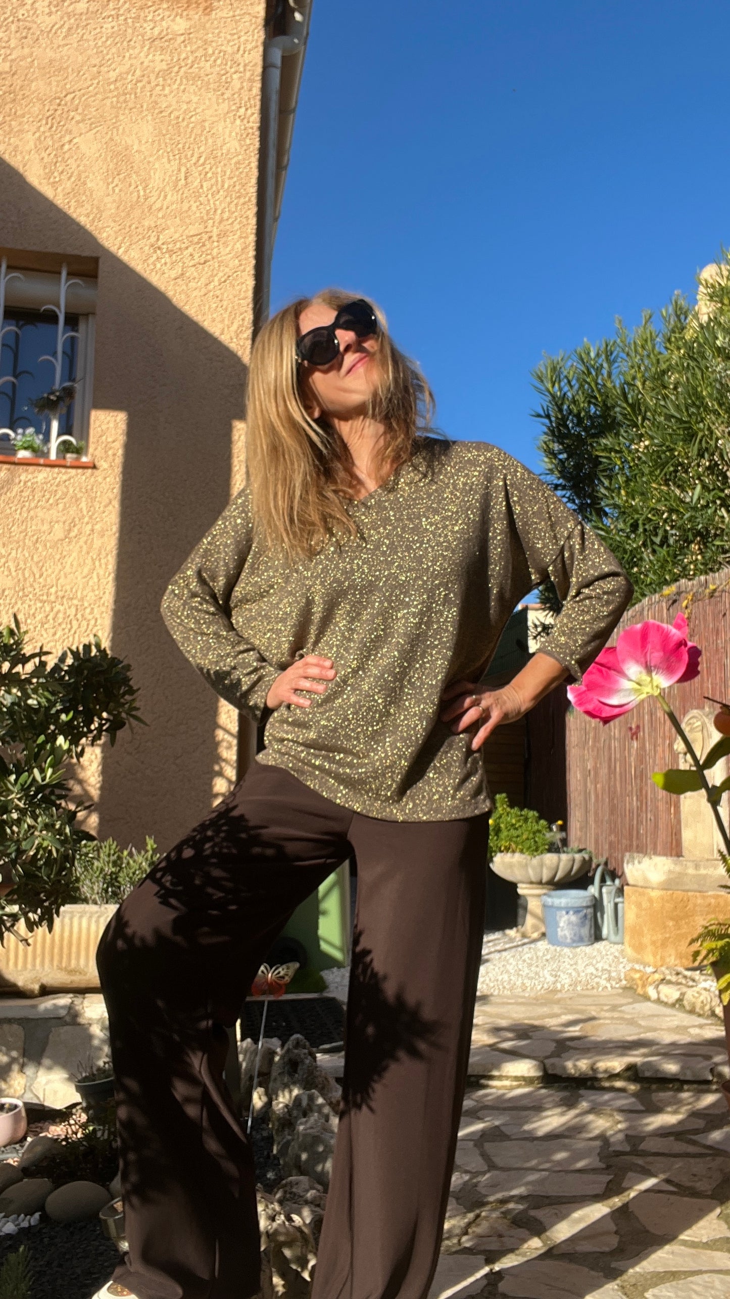 TUNIQUE PAILLETTES CHOCO/DORE