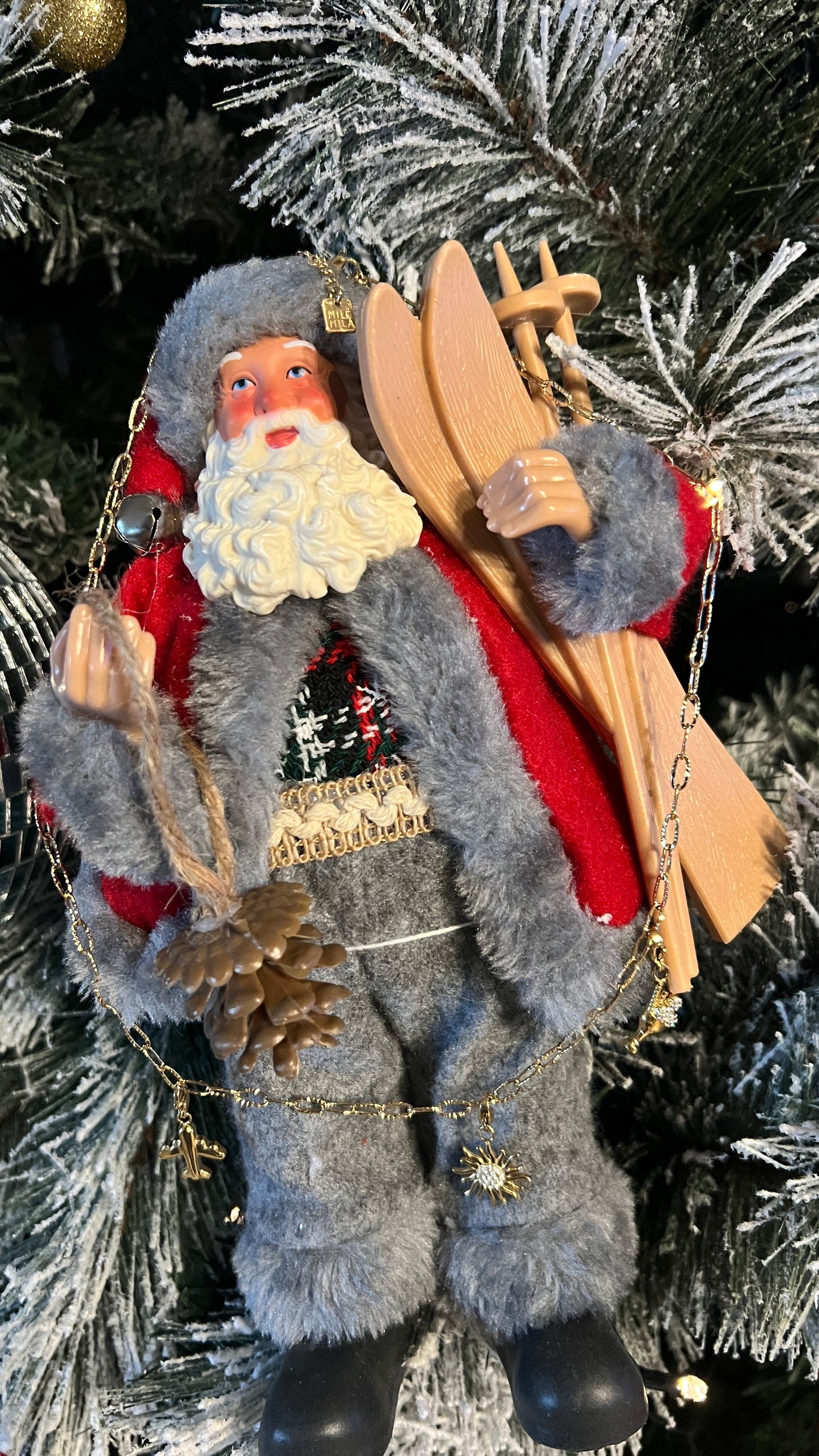 COLLIER DORE MAILLONS & CHARM'S HAPPINESS "MILE MILA"