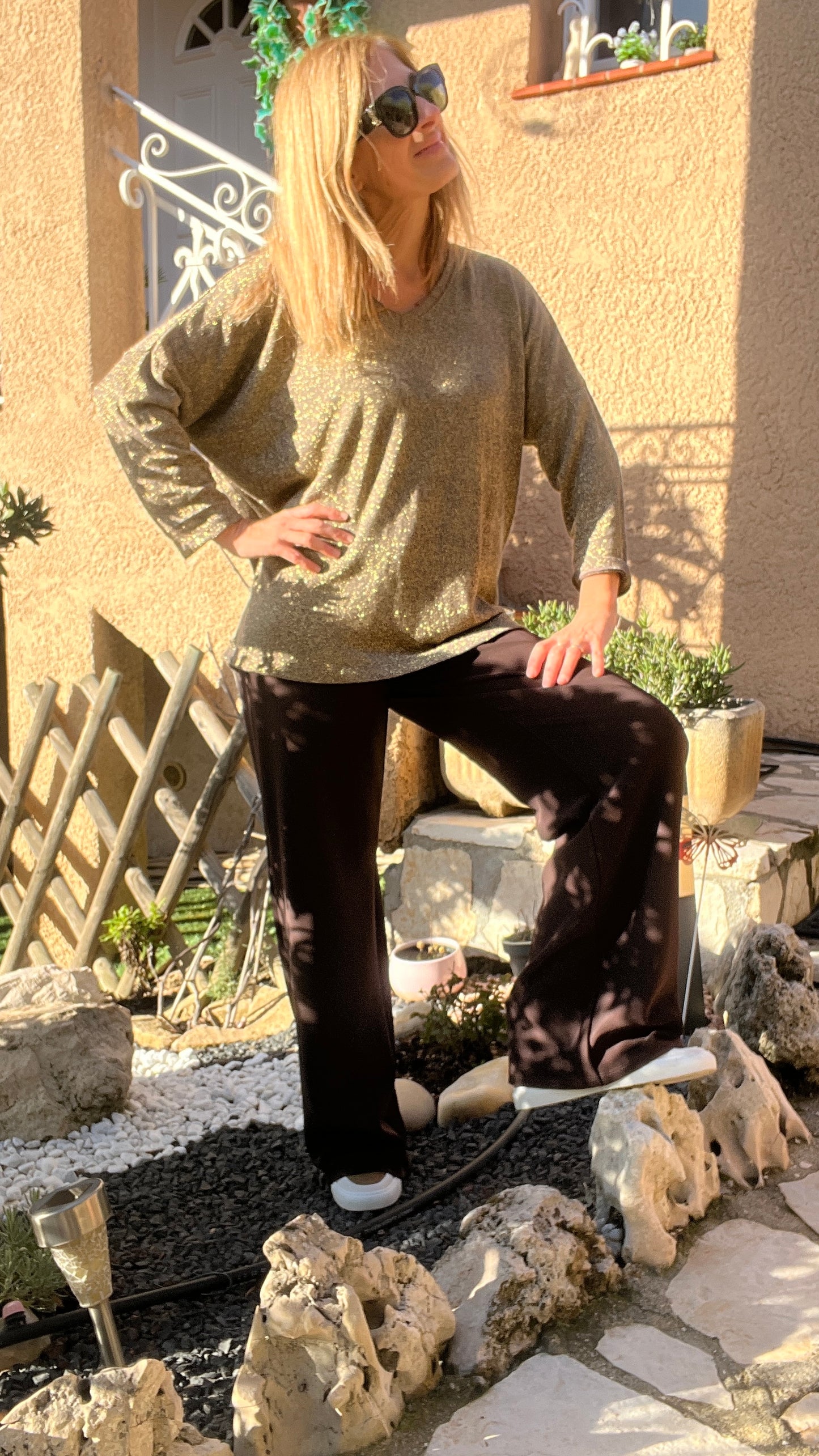 TUNIQUE PAILLETTES CHOCO/DORE