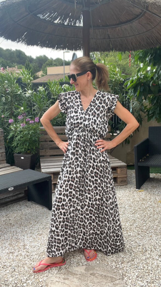 Robe Léopard neutre "Loulou"