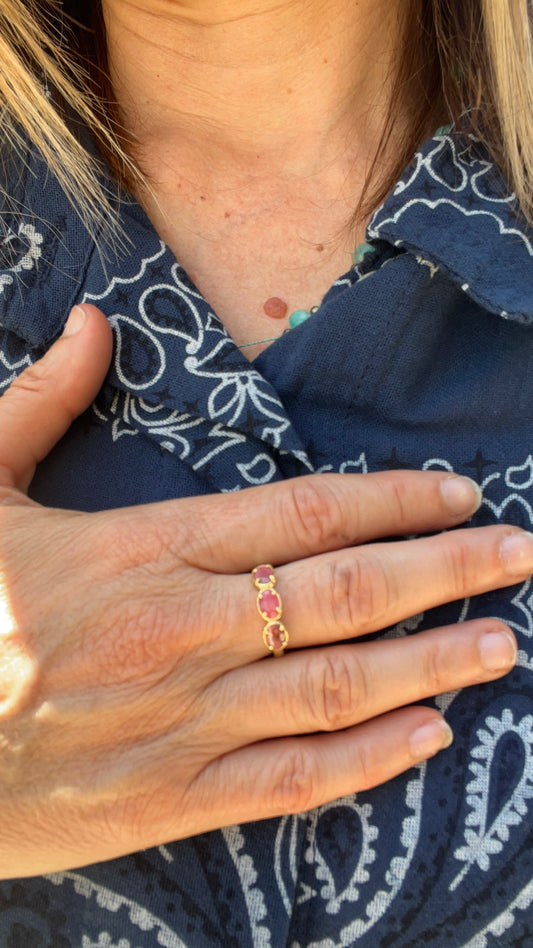 BAGUE  MINIS PIERRES PRECIEUSES HABAHA