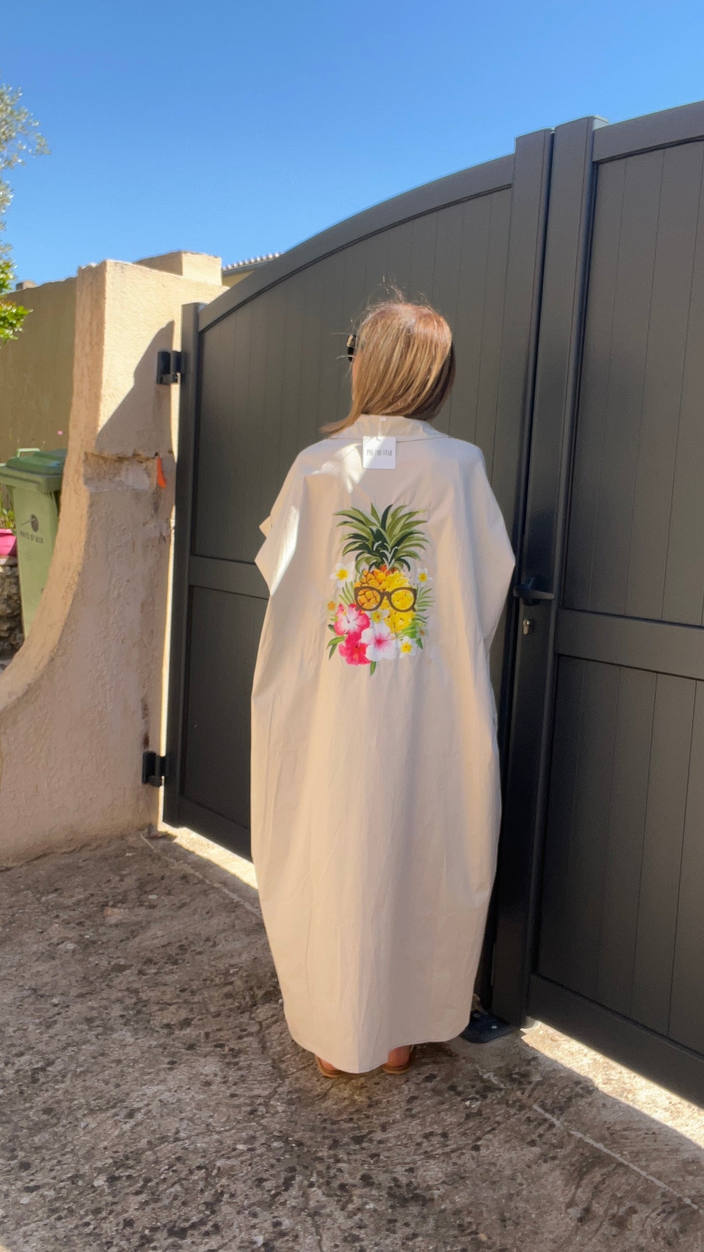 ROBE CHEMISE BEIGE LONGUE "ANANAS"