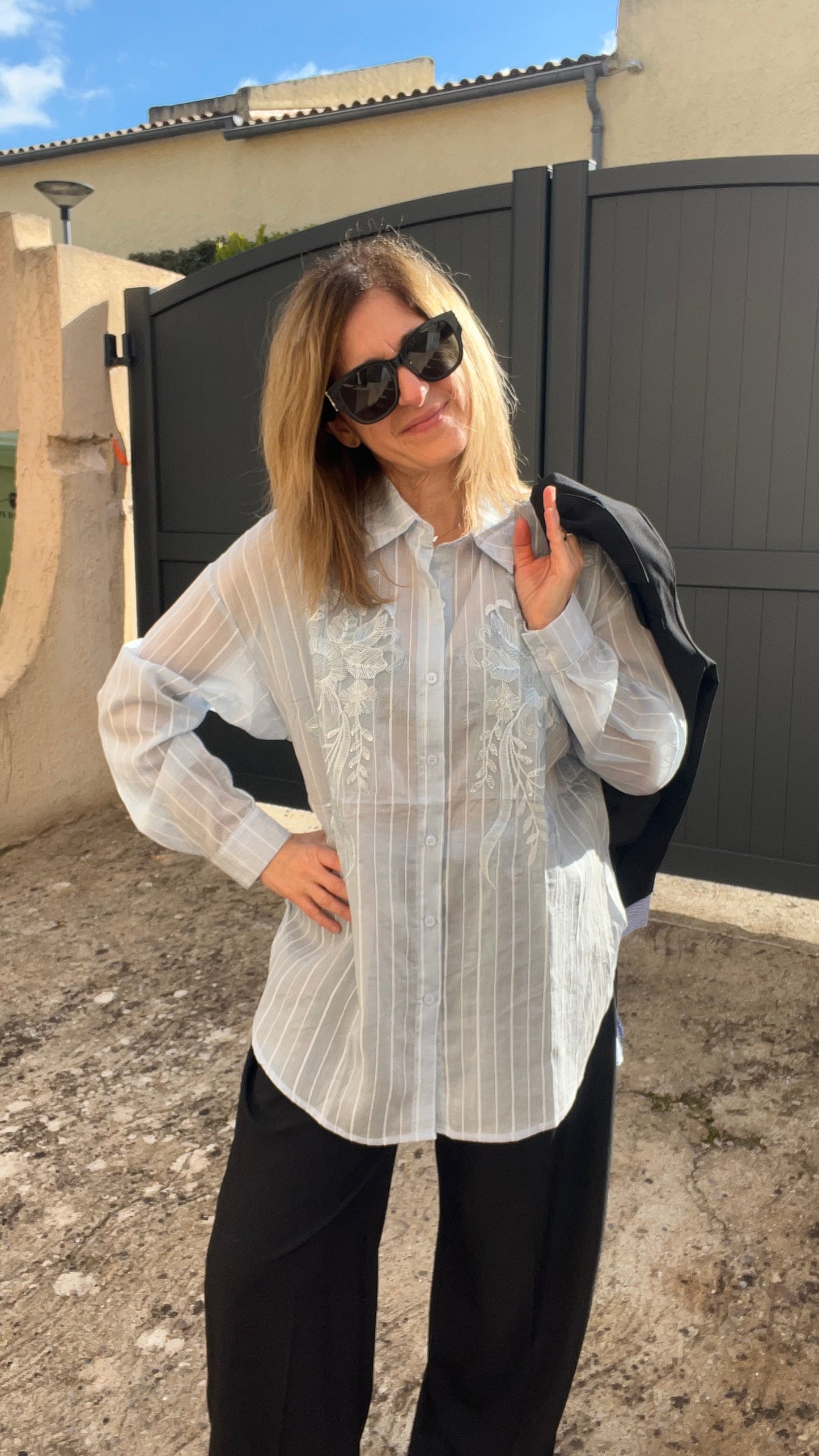 CHEMISIER BRODE & MINIS SEQUINS "ELINA"