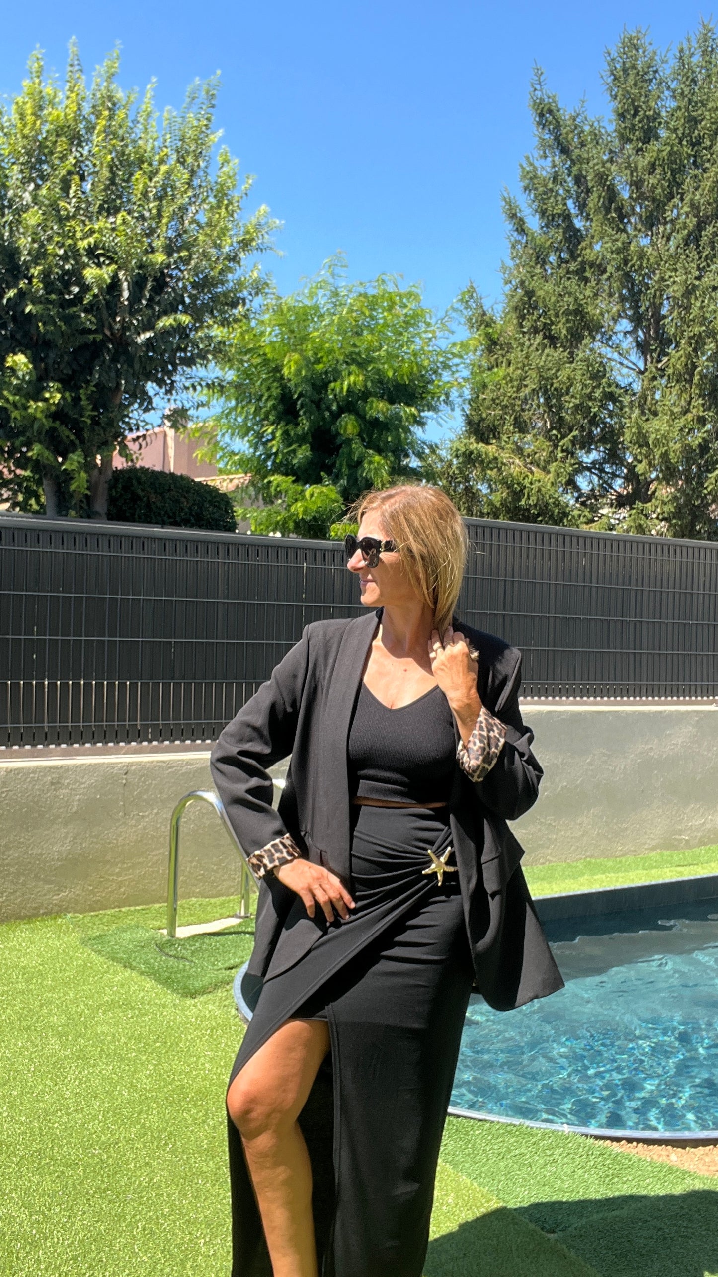 JUPE LONGUE NOIRE "ETOILE "