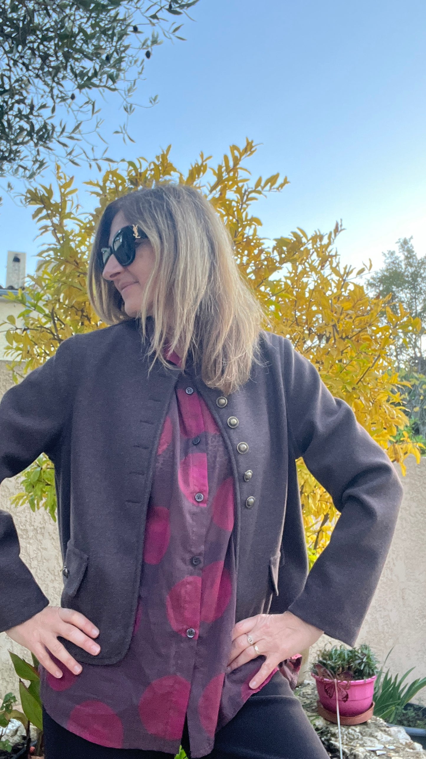 VESTE BOUTONNEE CHOCOLAT CLAIRE "CELESTE"