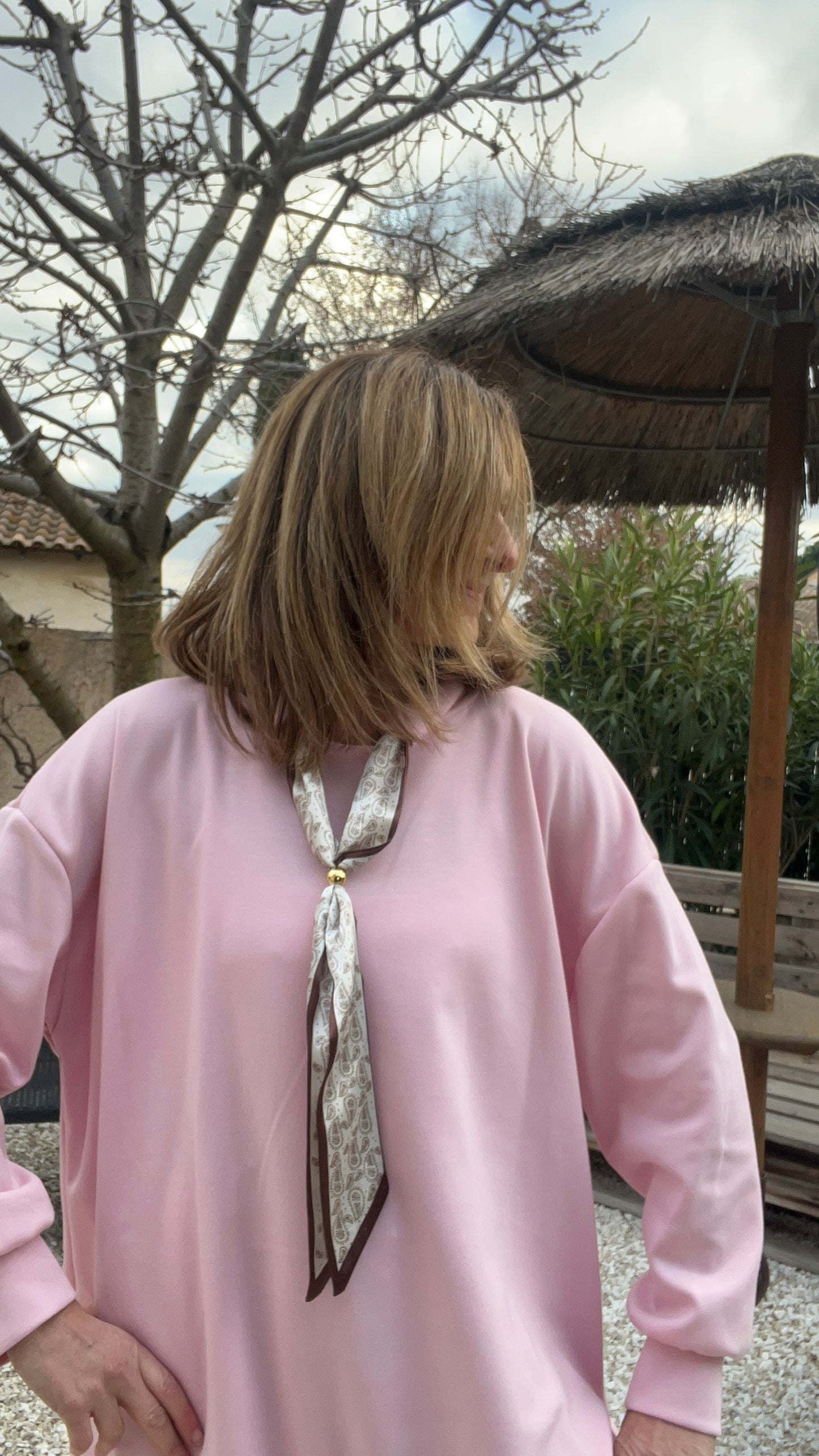SWEAT ROSE PALE FOULARD