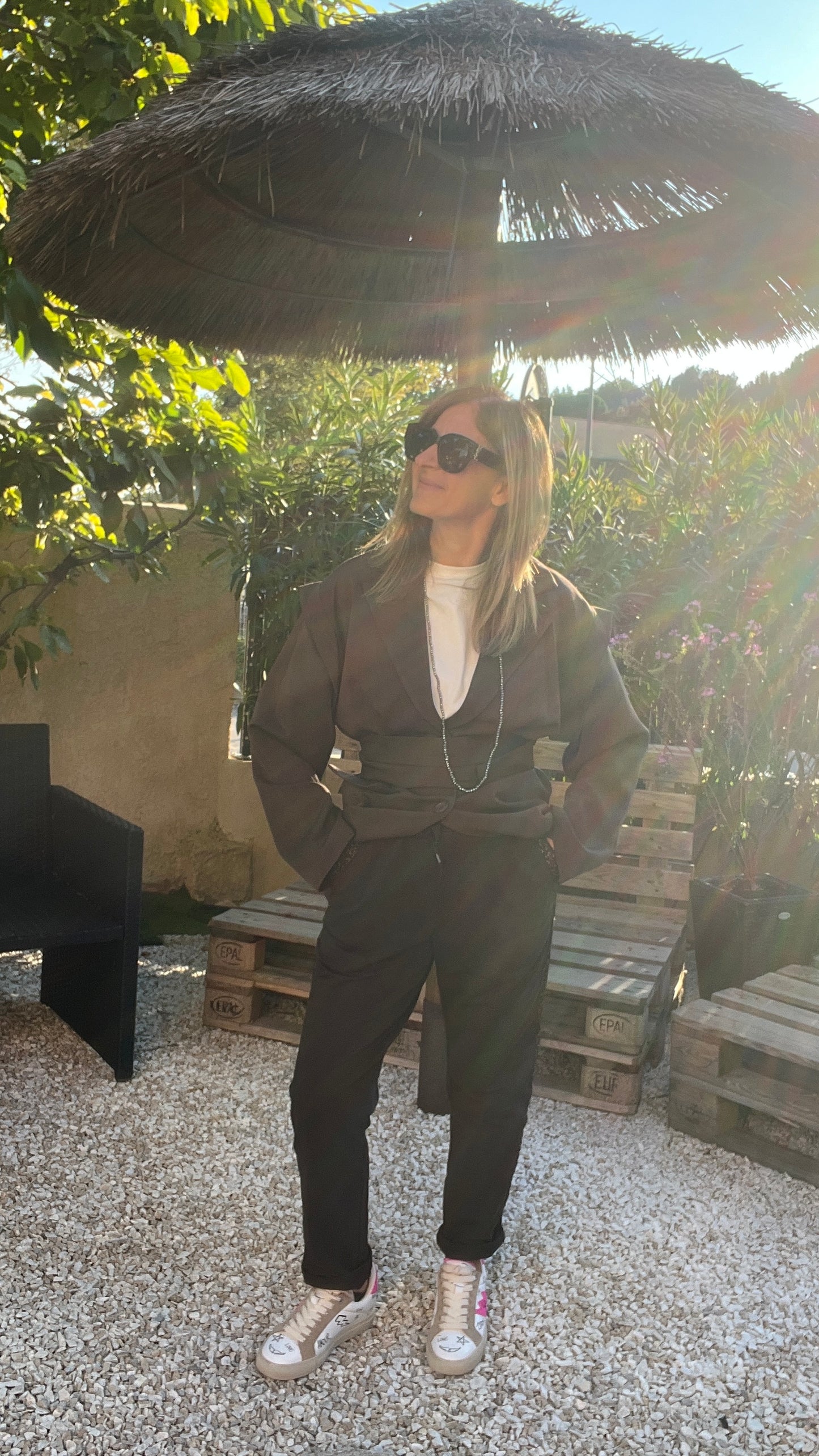 BLAZER CHOCOLAT CEINTURE