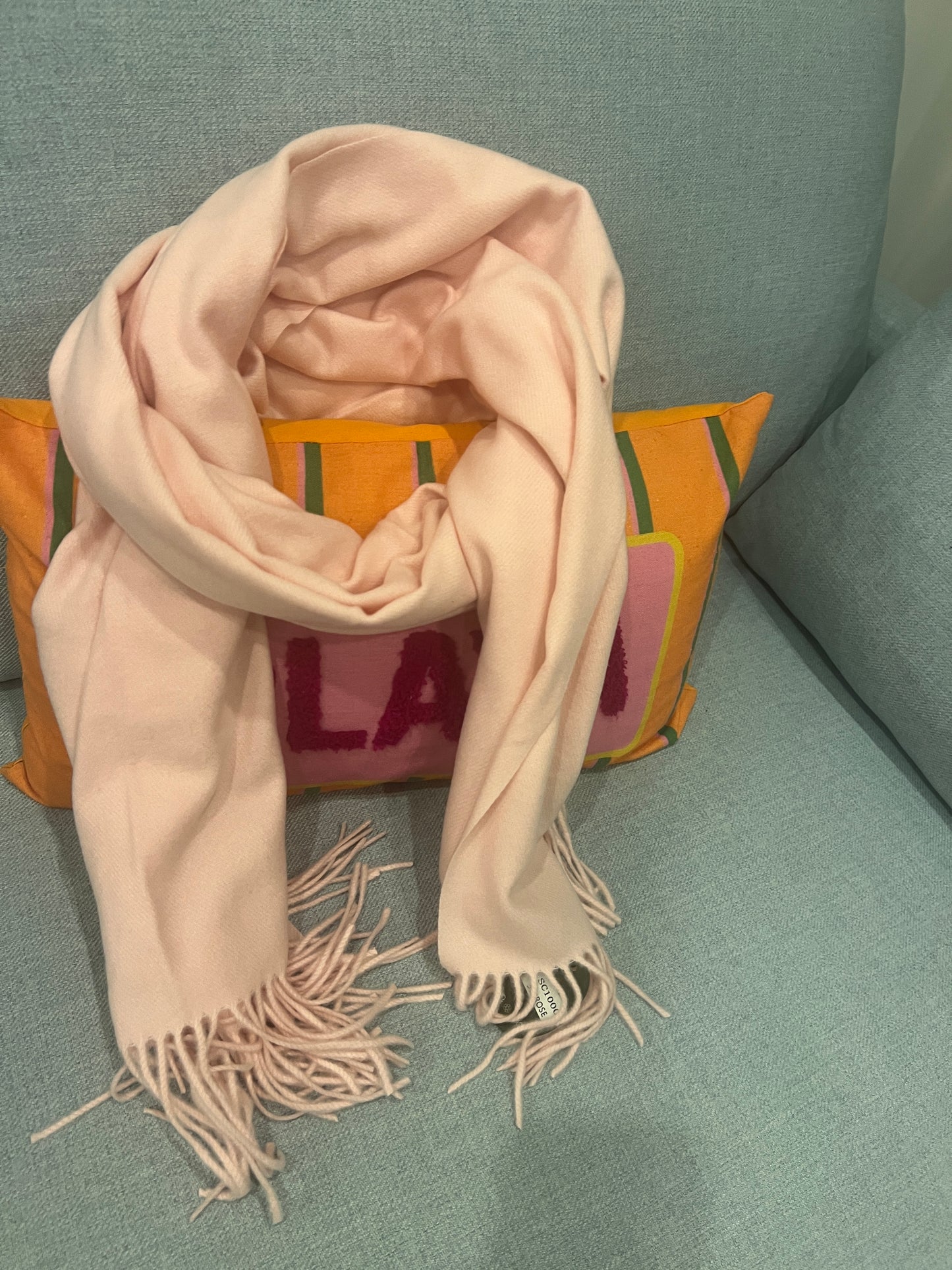 ECHARPE ROSE PALE "CASHEMIRE"