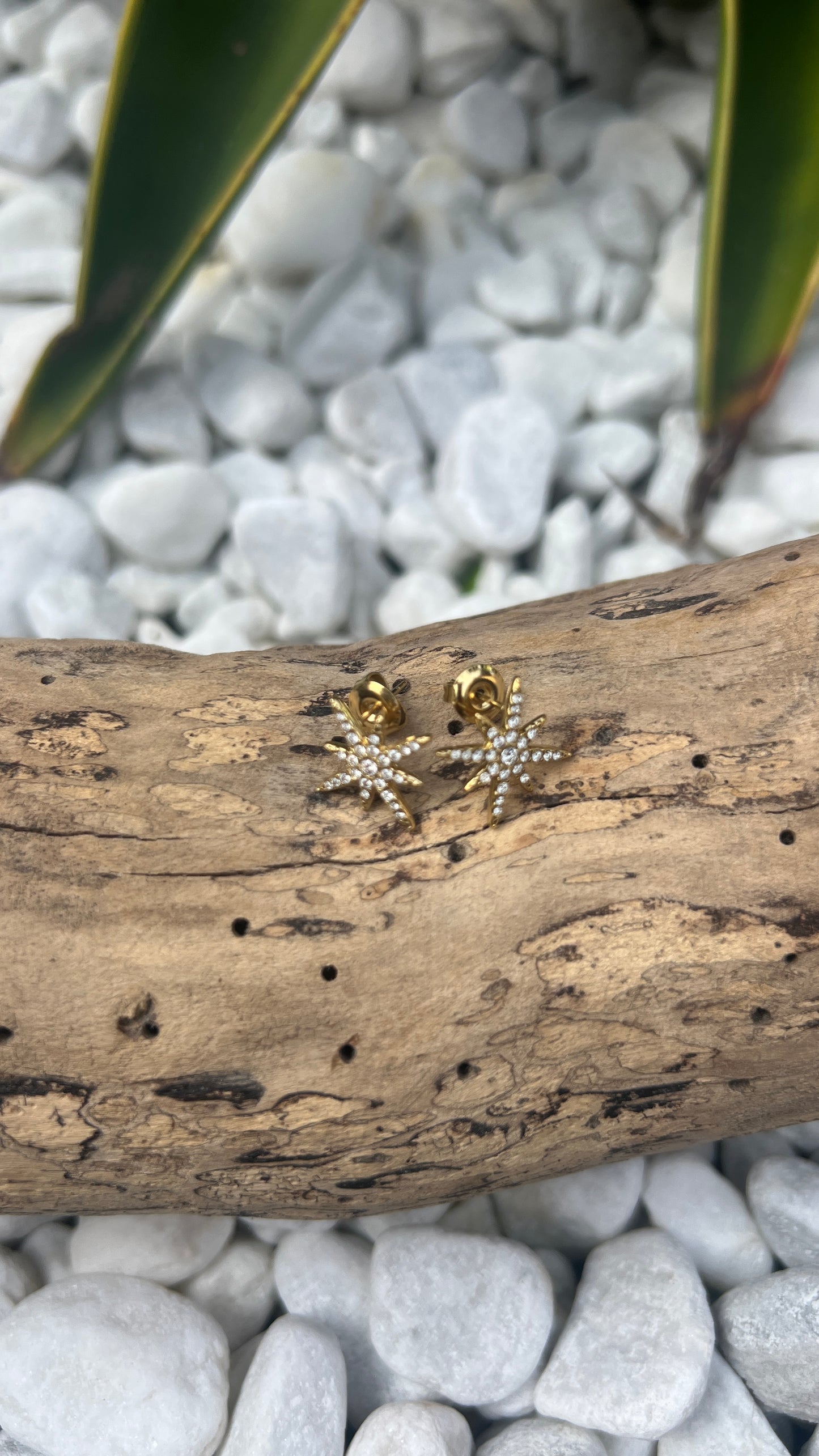 BOUCLES D'OREILLES DOREES "METEORITES"