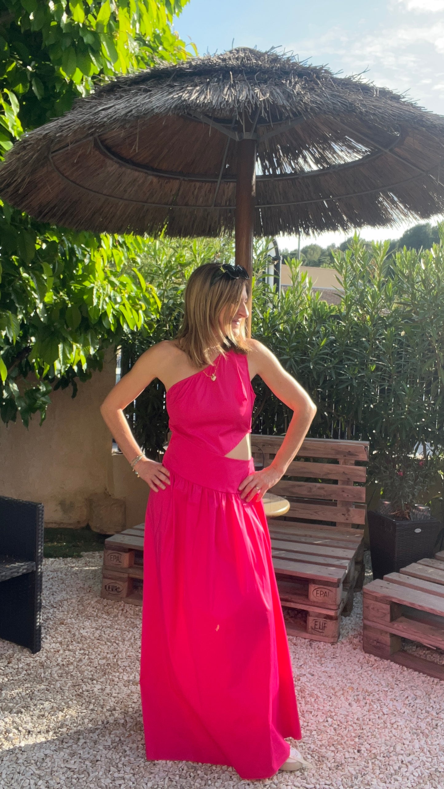 ROBE ROSE FUCHSIA POPELINE