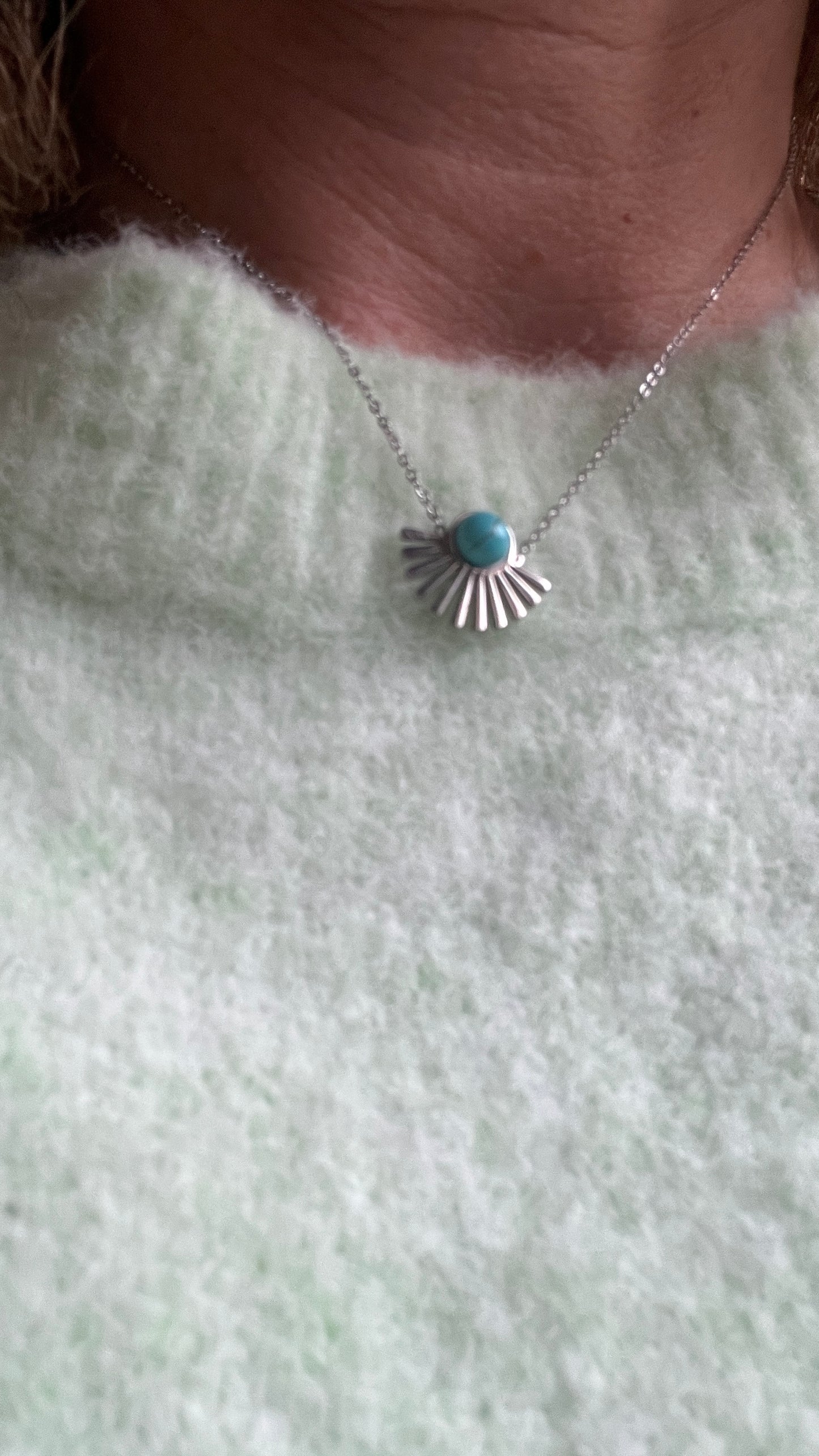 COLLIER ARGENTE/TURQUOISE "MILE MILA"