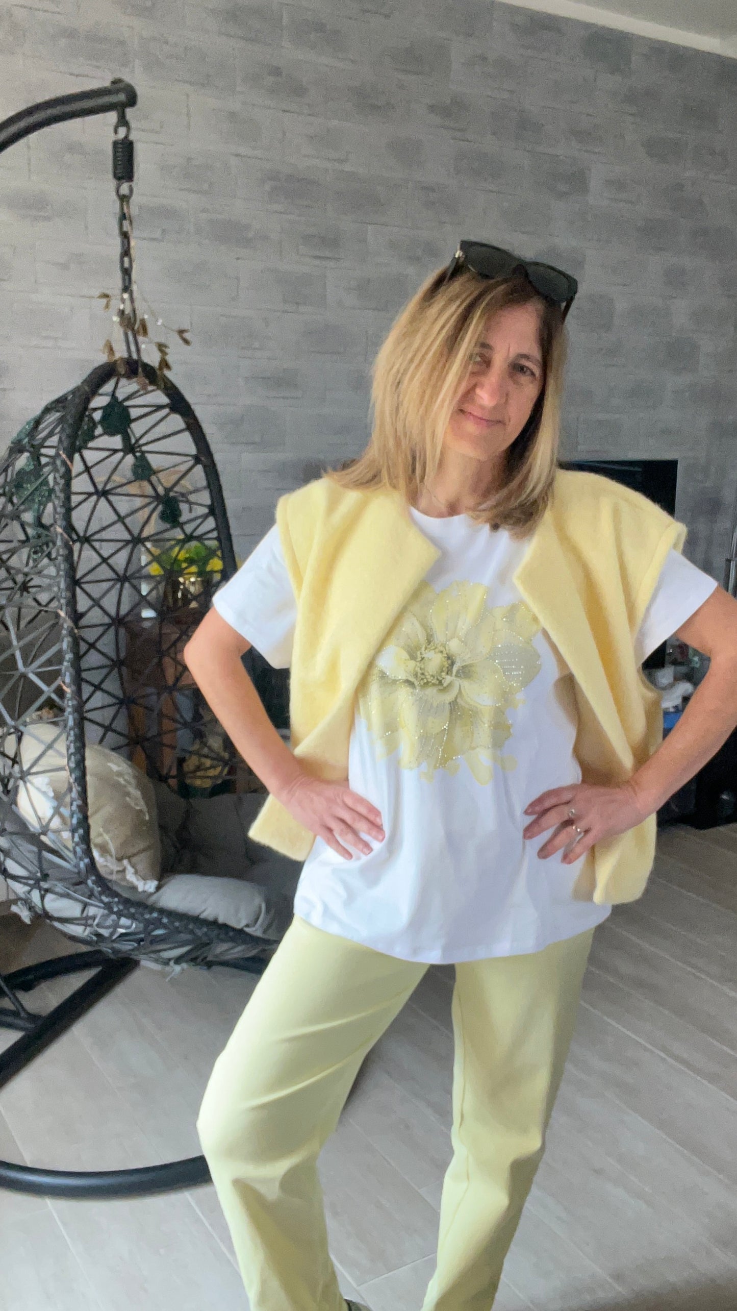 VESTE JAUNE SANS MANCHES "ALEX"