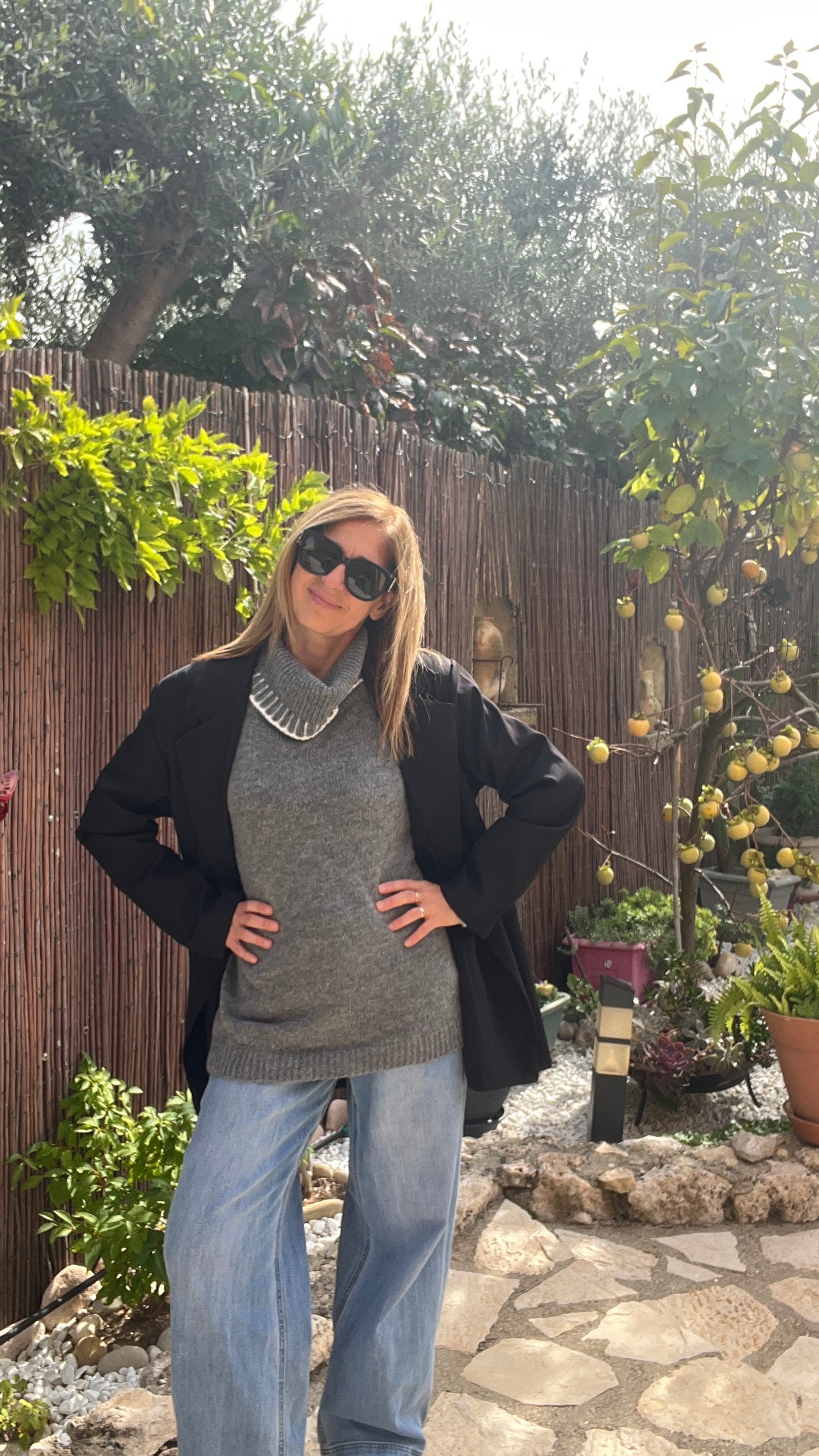 PULL GRIS COL ROULE CAMILLA