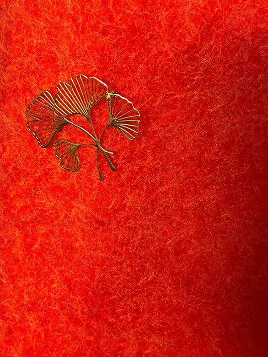 BROCHE DOREE PETITE GINKO