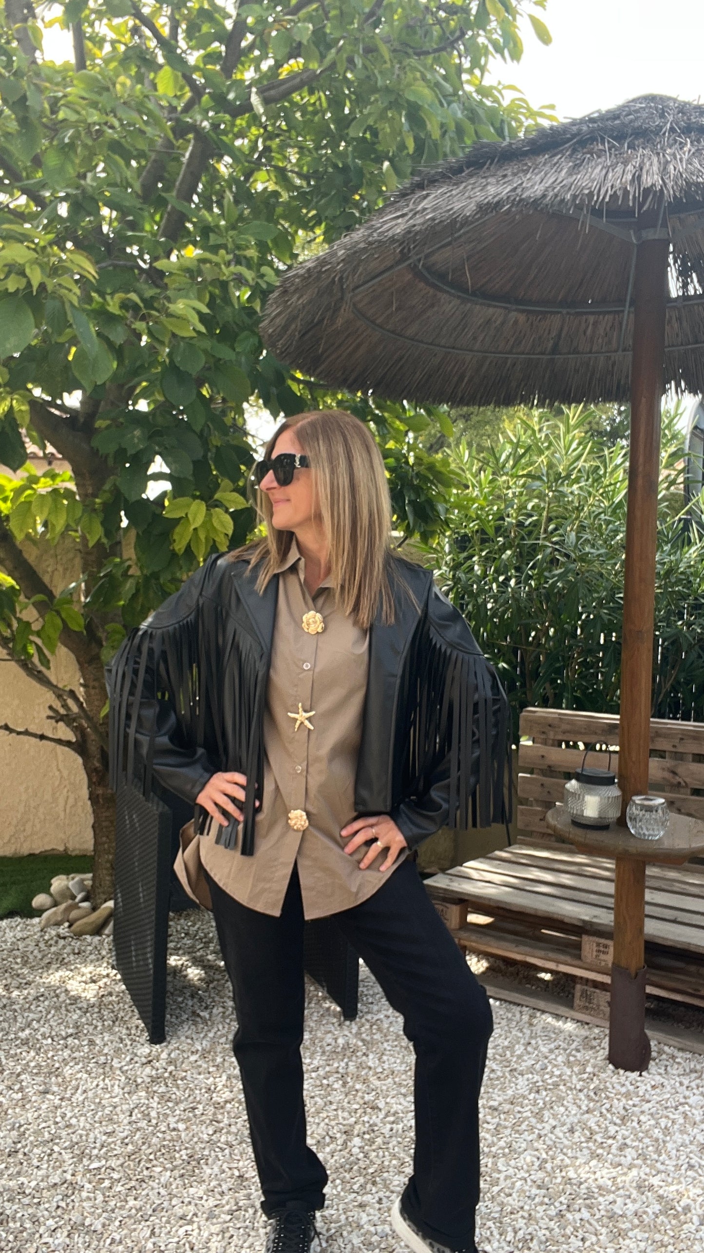 CHEMISIER TAUPE "ETOILE"