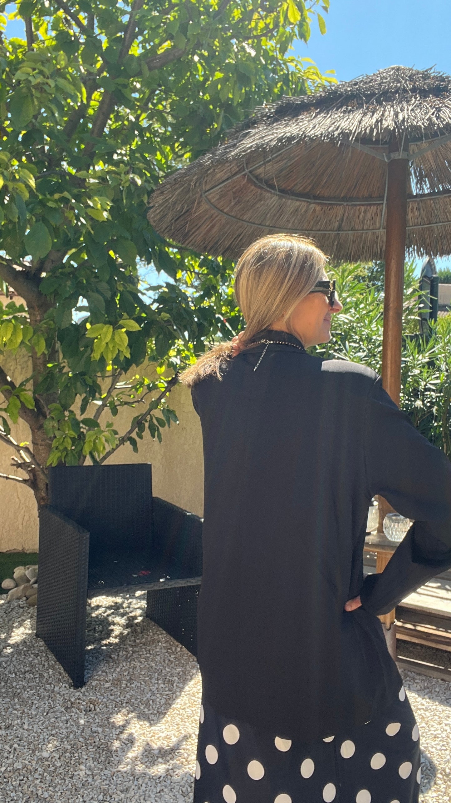 BLAZER NOIR CROISE OVERSIZE "ELISE"