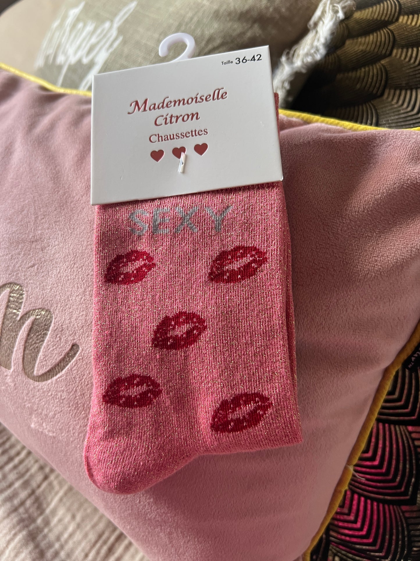 CHAUSSETTES PAILLETTES "MARGUERITES/SEXY"💋🌼
