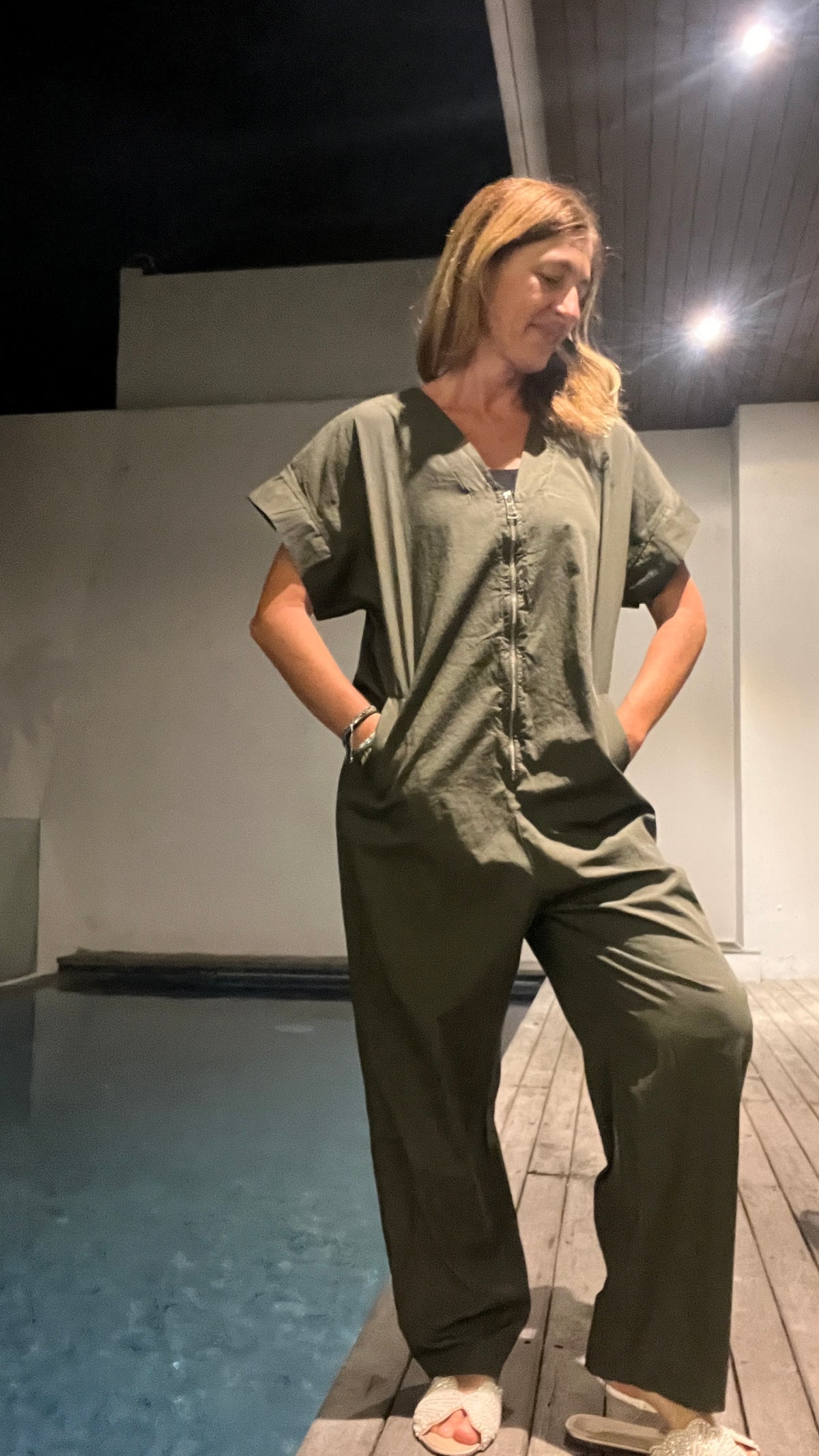 COMBINAISON PANTALON MANCHES COURTES KAKI