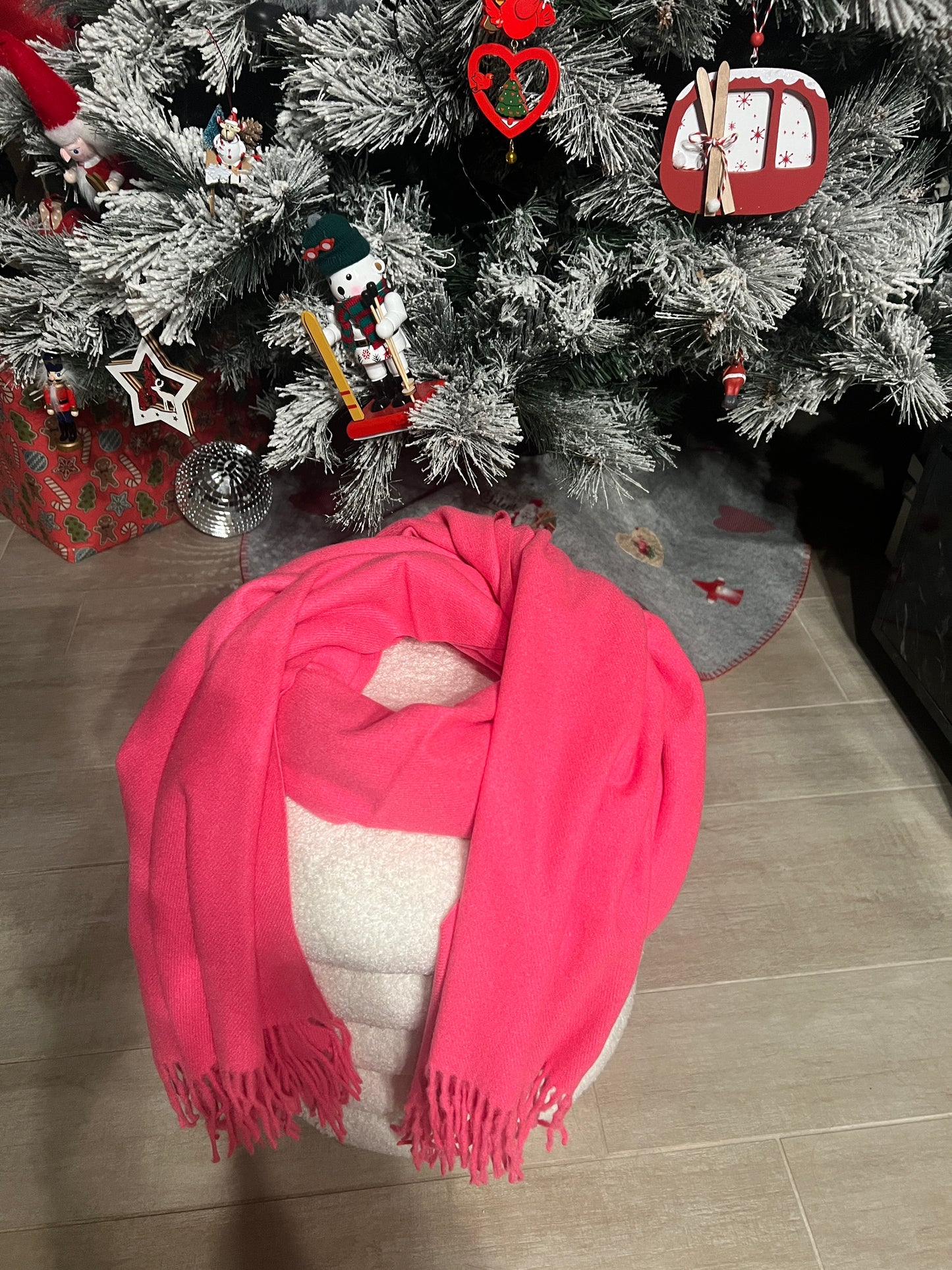 ECHARPE ROSE FLUO "CASHEMIRE"