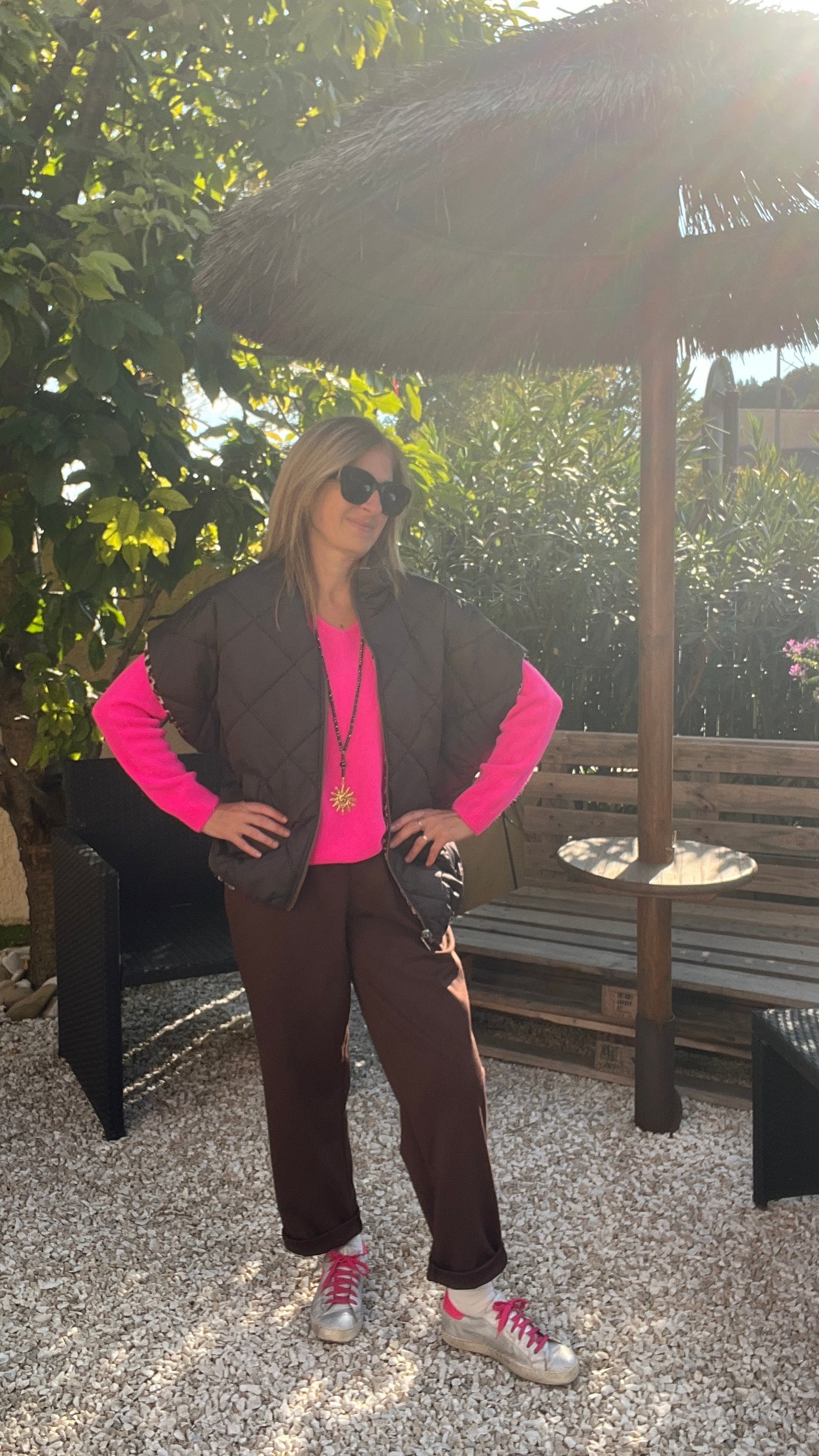 VESTE MATELASSEE CHOCOLAT/LEOPARD REVERSIBLE