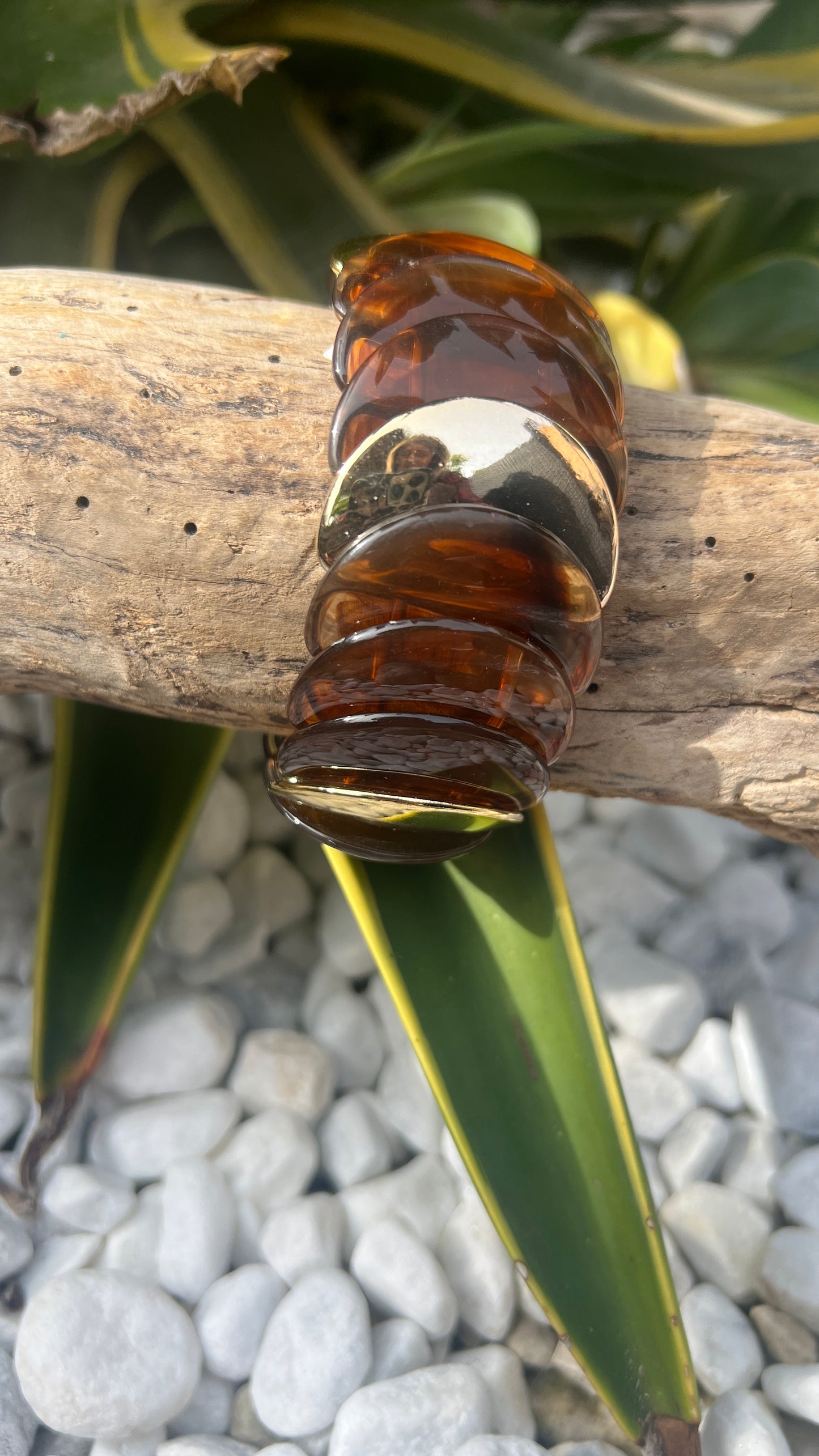 BRACELET OCRE/DORE "ECAILLES"