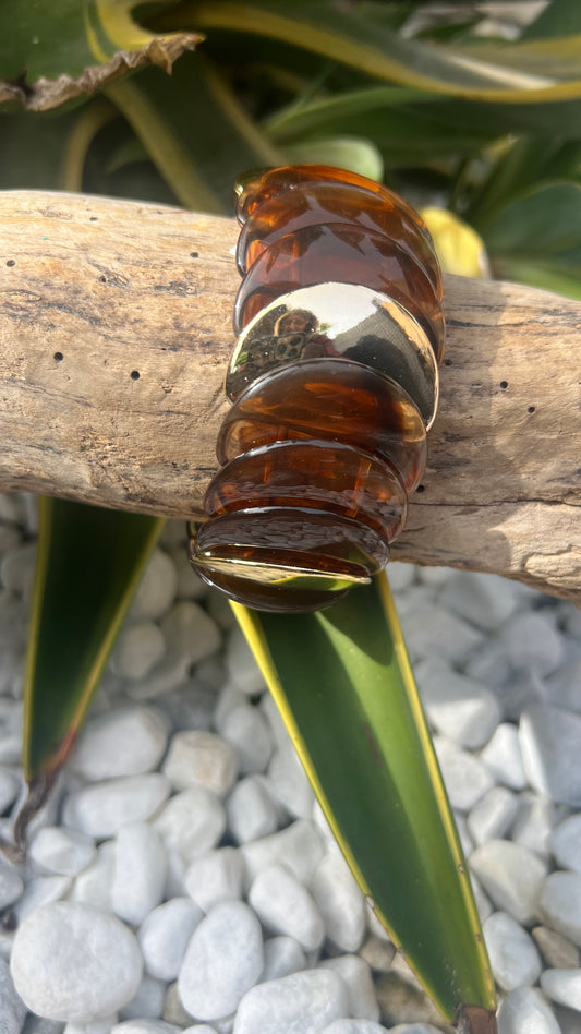 BRACELET OCRE/DORE "ECAILLES"