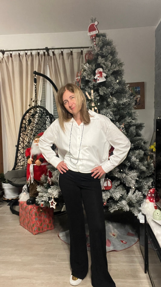 PANTALON FLUIDE NOIR PAILLETEE